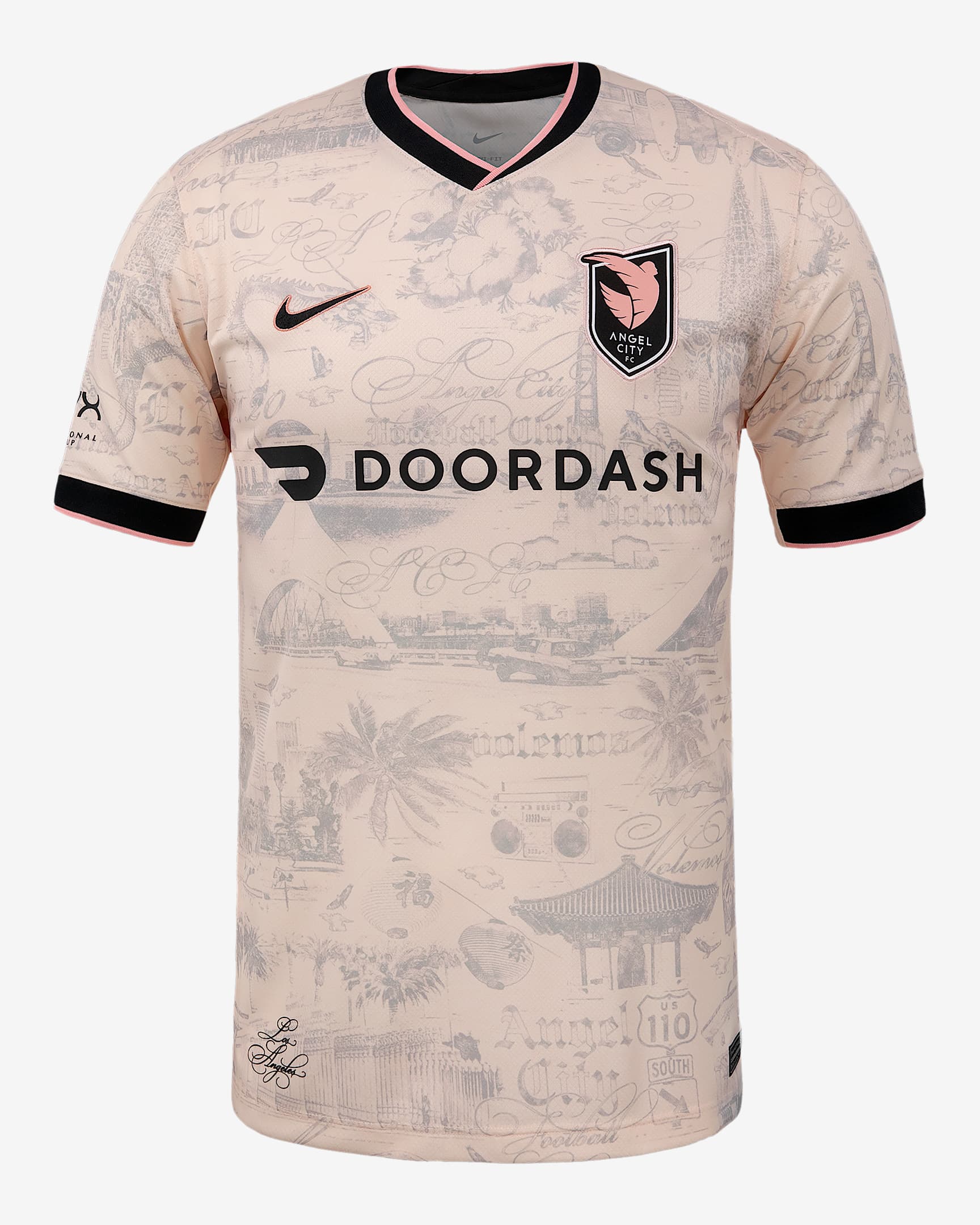 Giselle Thompson Angel City FC 2025 Stadium Away Men's Nike Dri-FIT NWSL Replica Jersey - Light Soft Pink/Atmosphere Grey