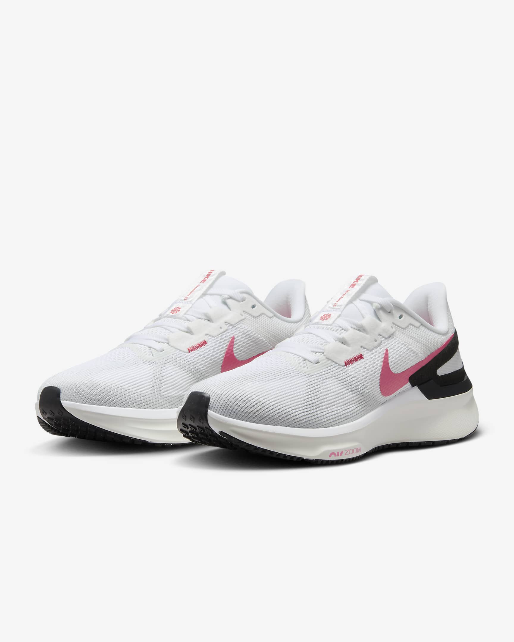 Nike Structure 25 Damen-Straßenlaufschuh - Weiß/Aster Pink/Pure Platinum/Schwarz