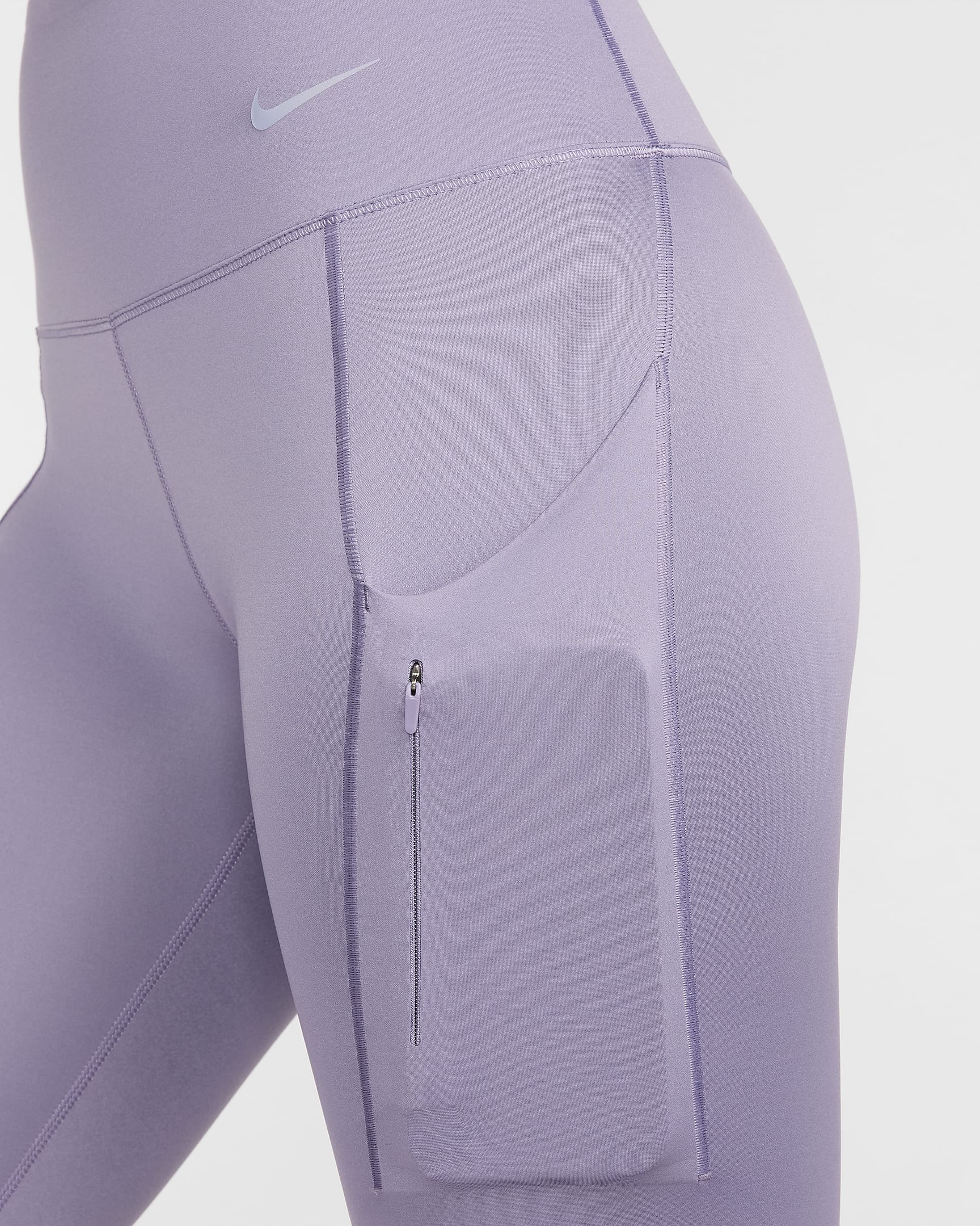 Nike Go 7/8-legging met hoge taille, zakken en complete ondersteuning voor dames - Daybreak/Zwart