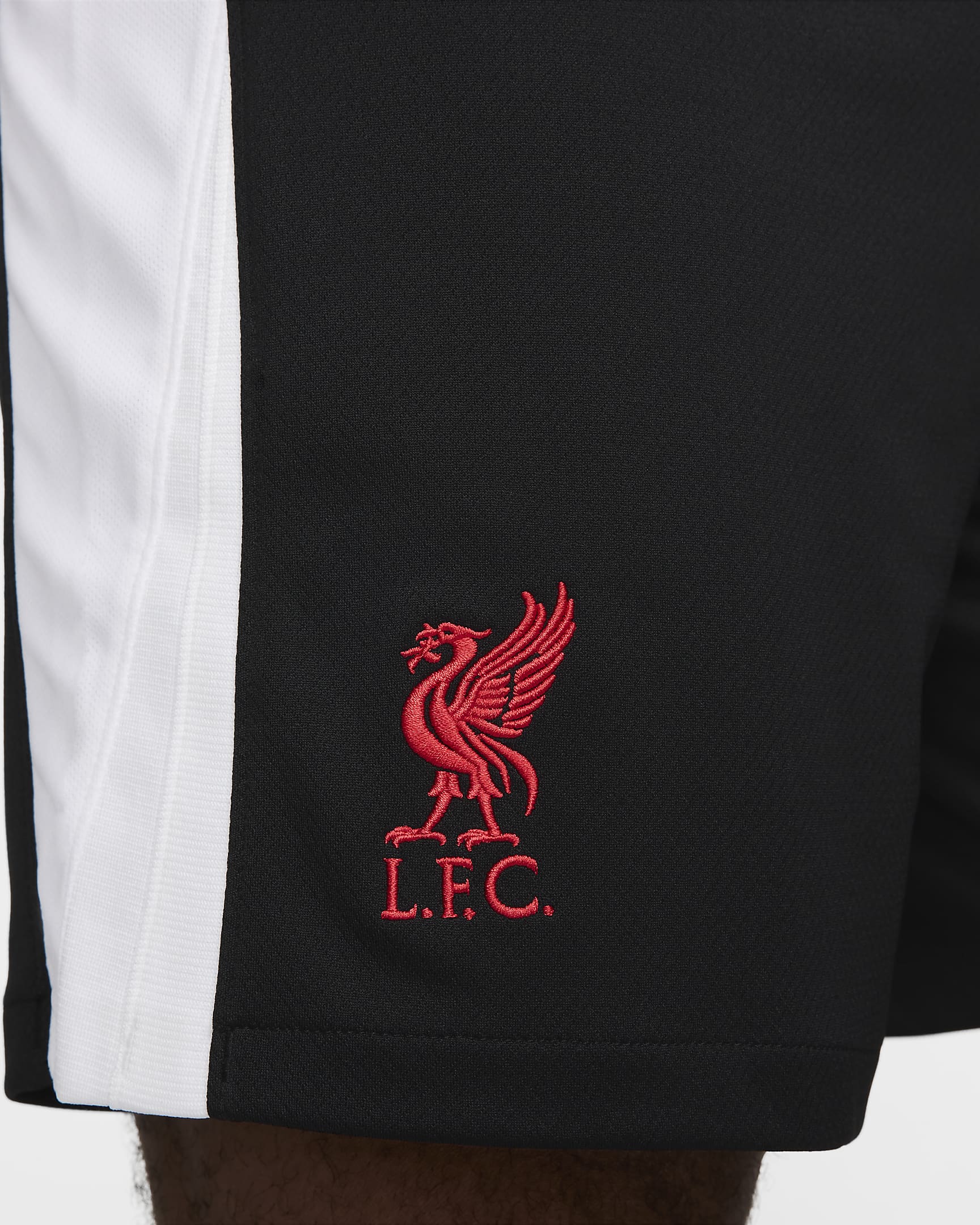 Męskie spodenki piłkarskie Nike Dri-FIT Liverpool F.C. Stadium 2024/25 (wersja trzecia) – replika - Czerń/Biel/Global Red