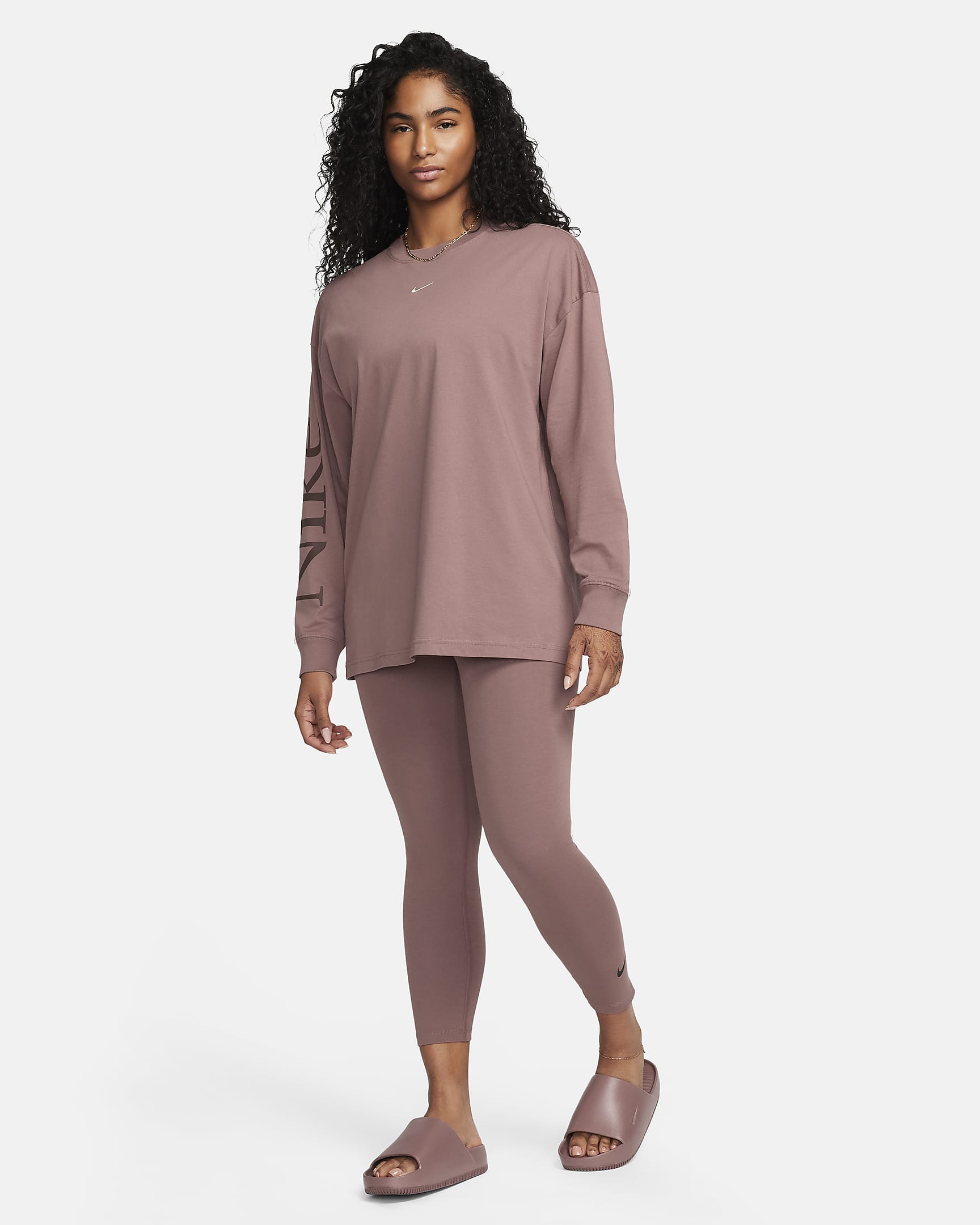 Nike Sportswear Women's Oversized Long-Sleeve Top - Smokey Mauve