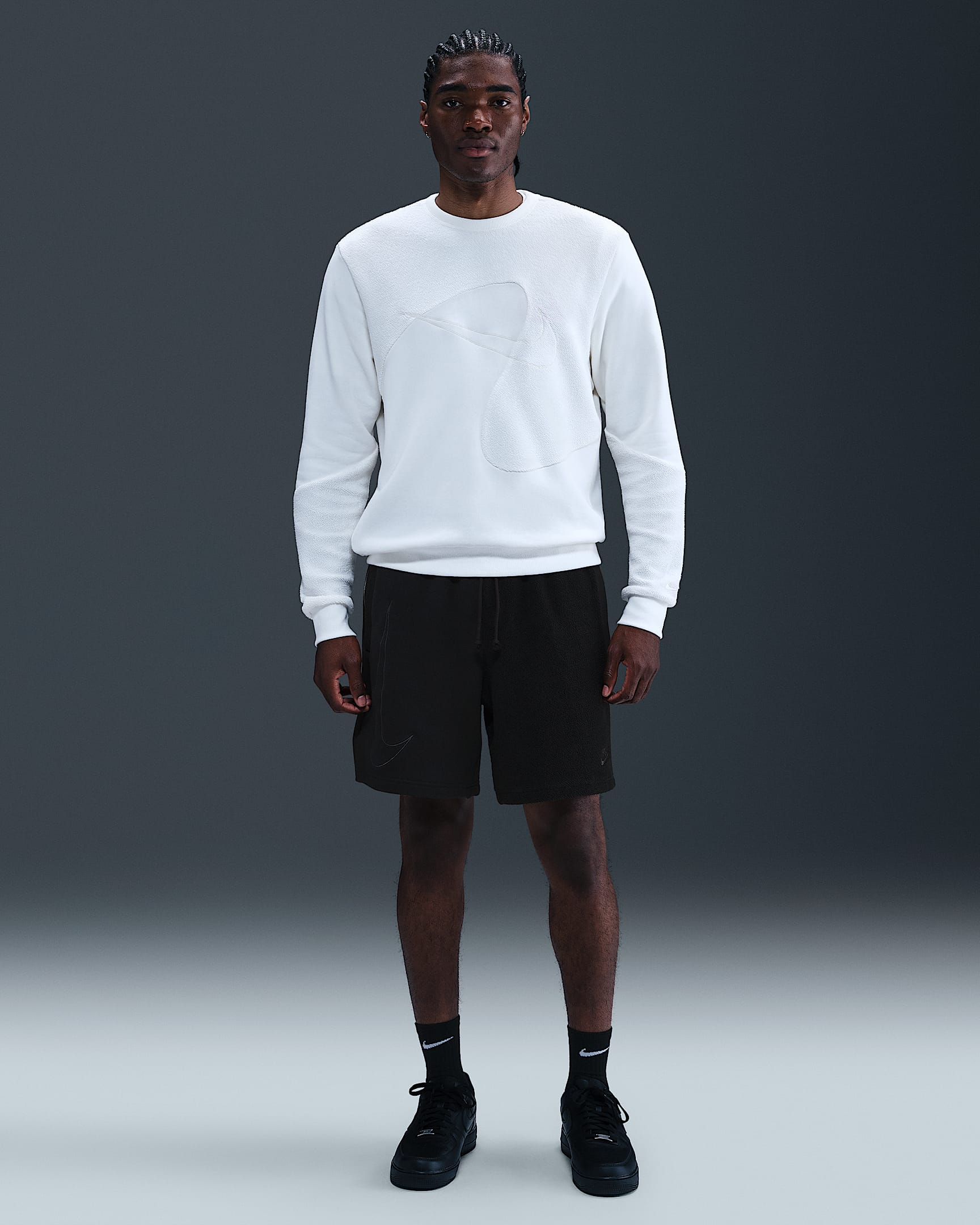 Giannis Standard Issue Men's 20.5cm (approx. Fleece Basketball Shorts - Black/Black/Anthracite