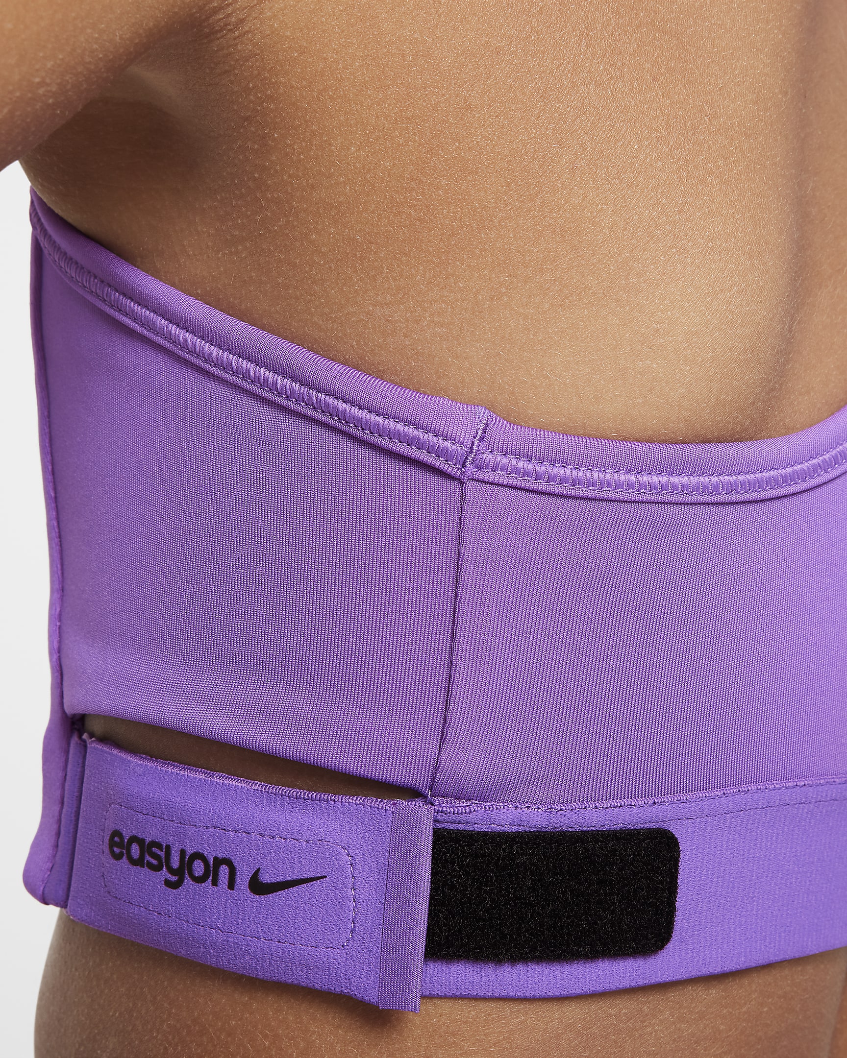 Nike Swoosh EasyOn Older Kids' (Girls') Sports Bra - Black Raspberry/White