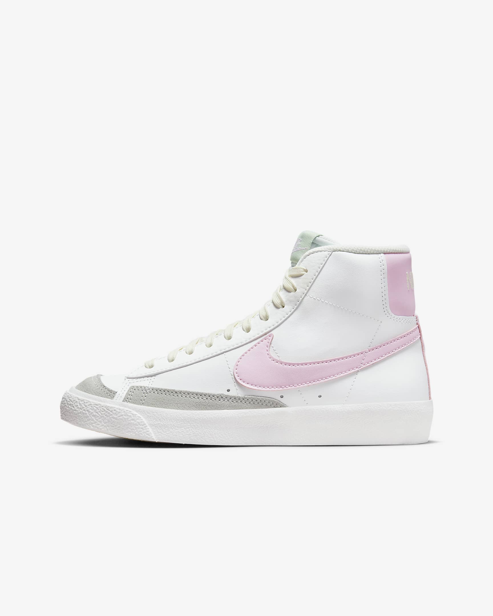 Tenis para niños grandes Nike Blazer Mid '77 - Blanco cumbre/Leche de coco/Pulpa dulce/Espuma rosa