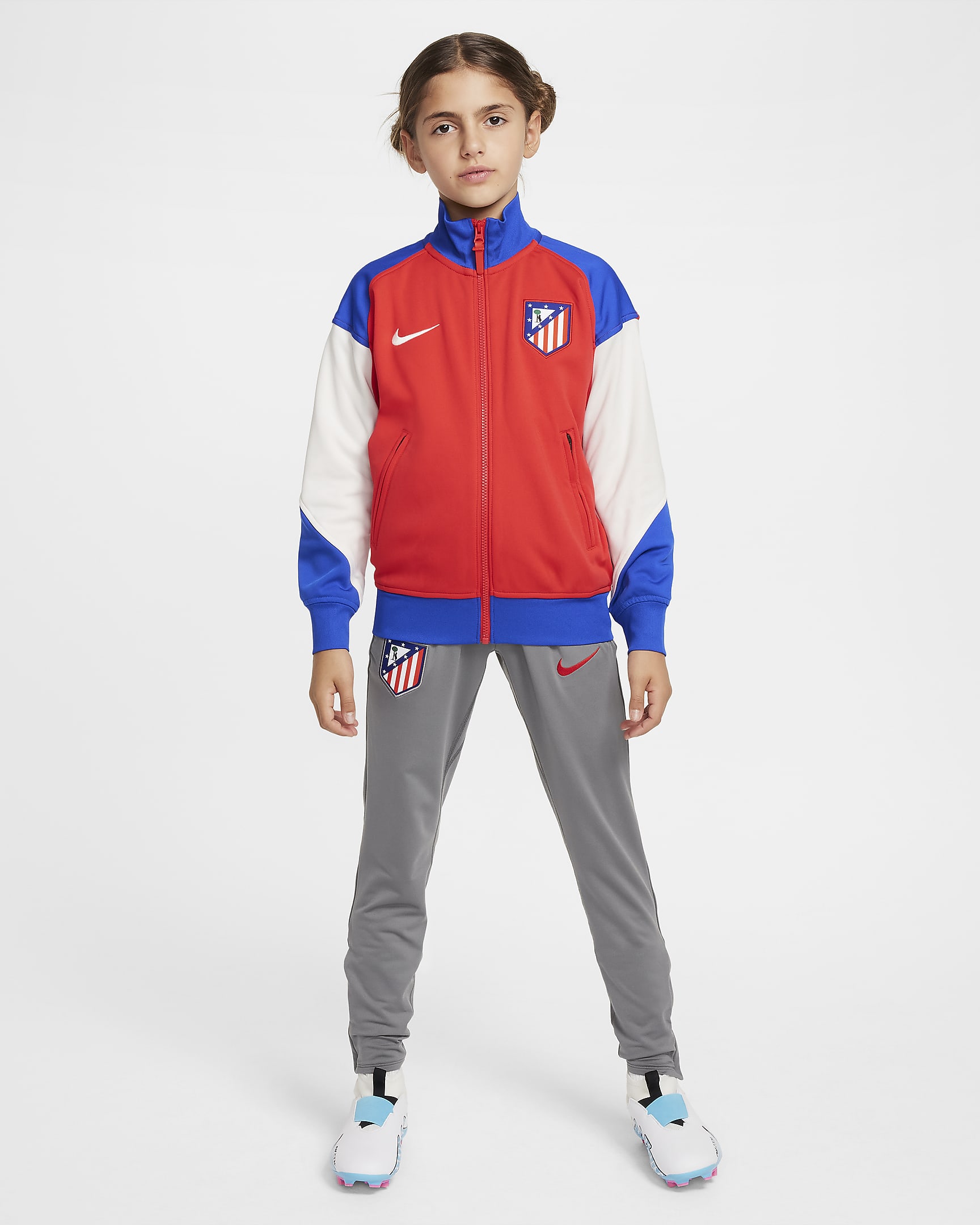 Atlético Madrid Academy Pro Nike Dri-FIT Fußball-Hymnenjacke (ältere Kinder) - Light Crimson/Hyper Royal/Phantom/Phantom