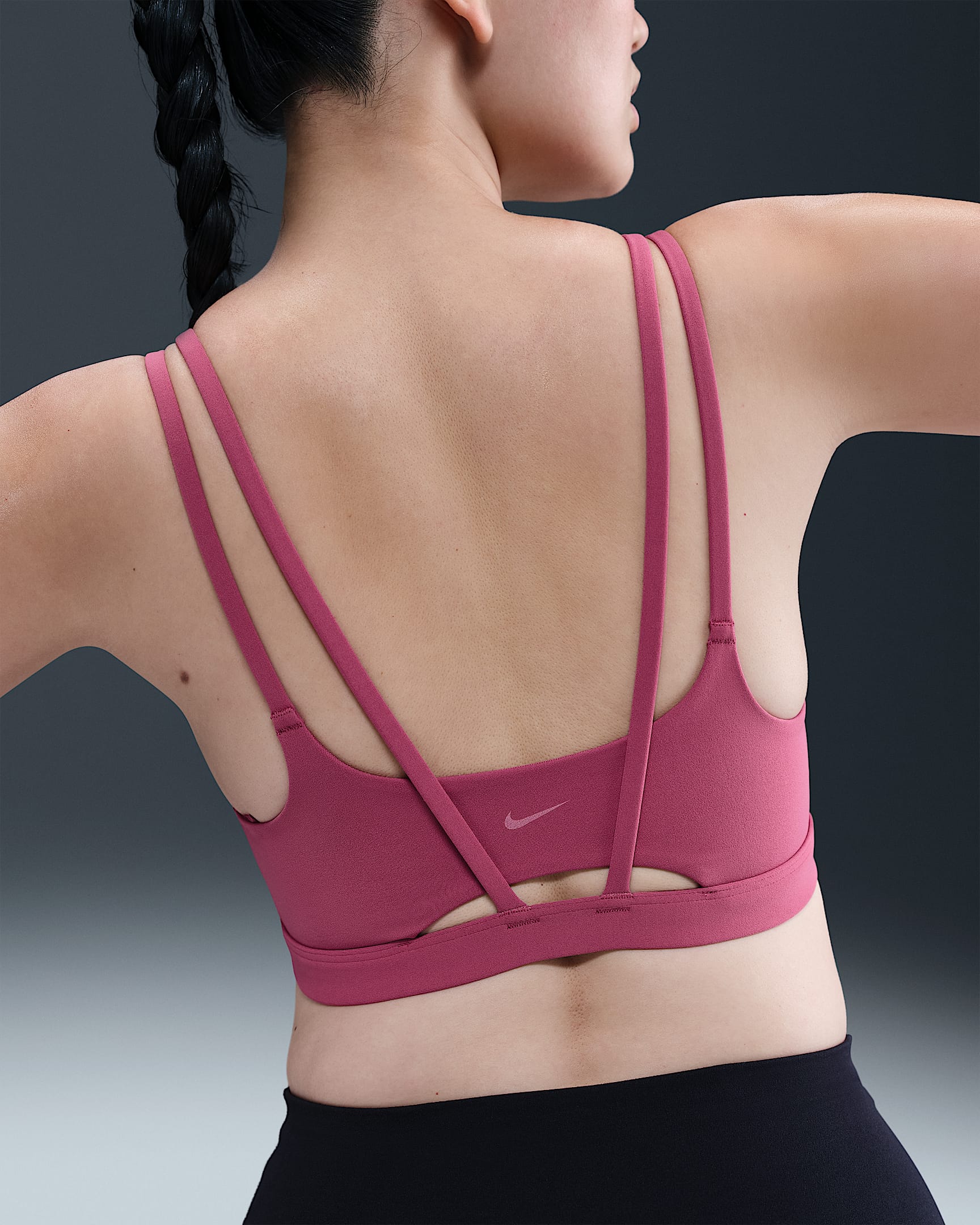 Nike Zenvy Strappy Women's Light-Support Padded Sports Bra - Sweet Beet/White