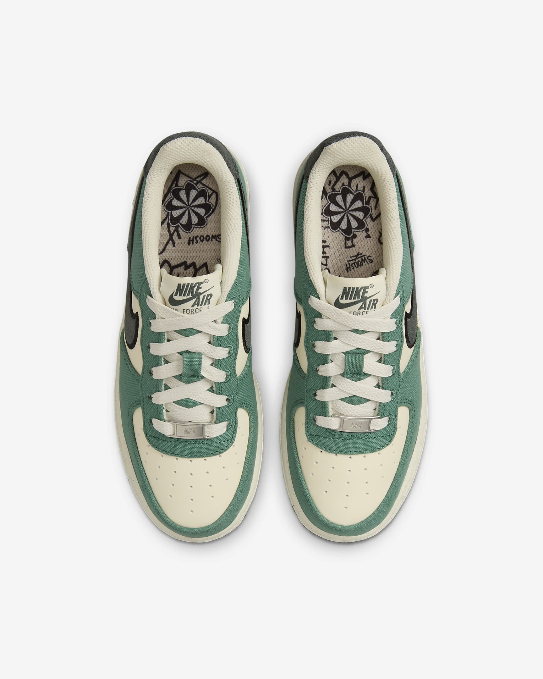 Nike Air Force 1 LV8 Older Kids' Shoes - Coconut Milk/Bicoastal/Gum Dark Brown/Vintage Green