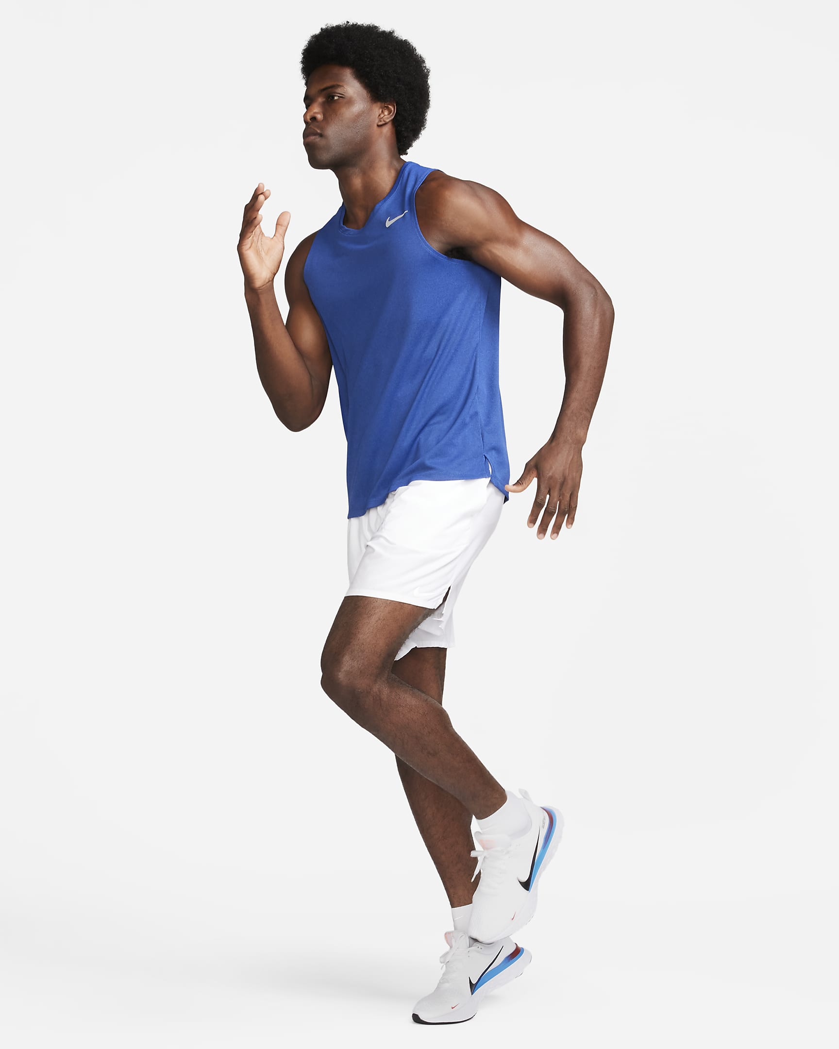 Débardeur de running Dri-FIT Nike Miler pour homme - Game Royal/Midnight Navy/Heather