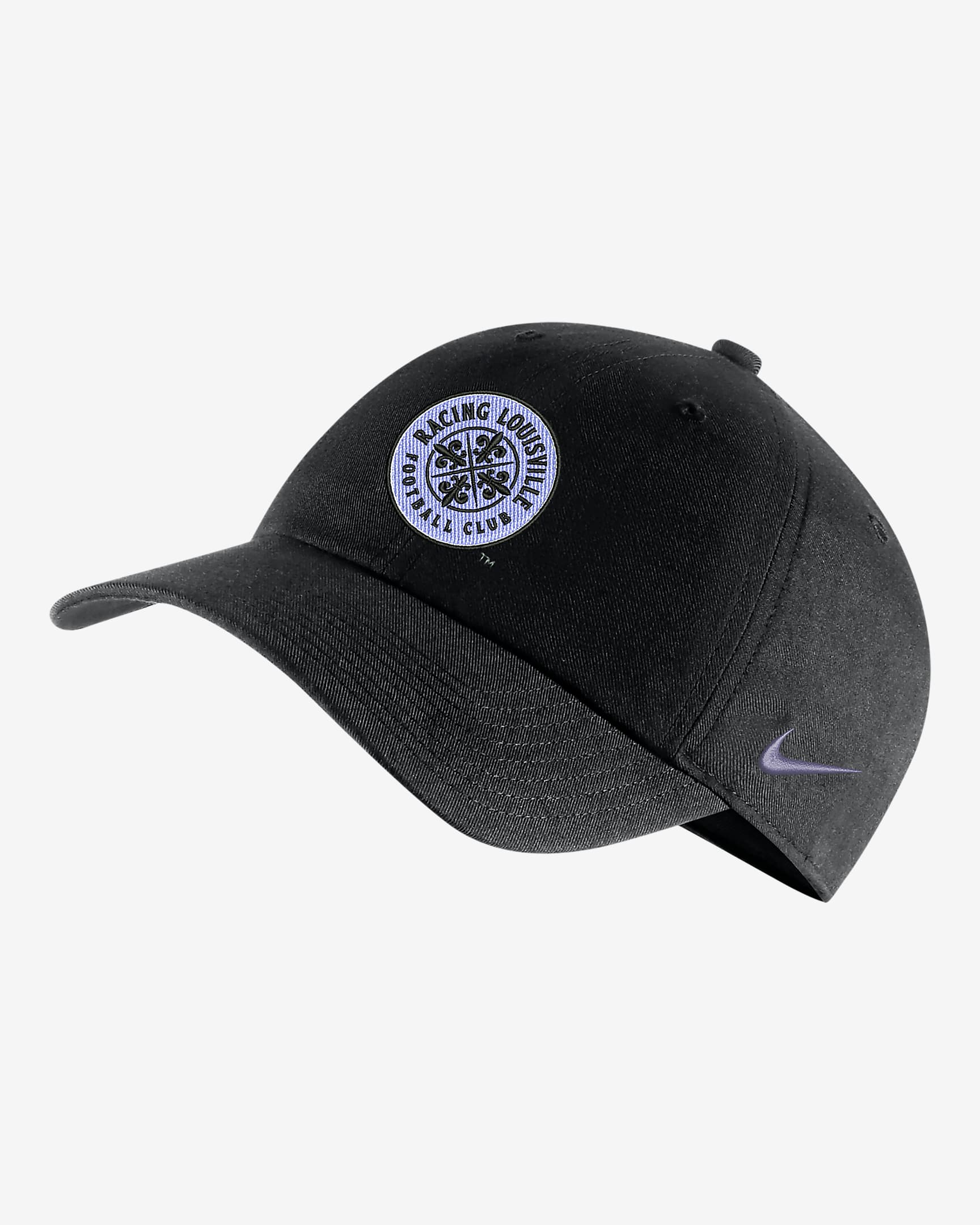 Gorra de fútbol Nike NWSL Racing Louisville FC Heritage86 - Negro