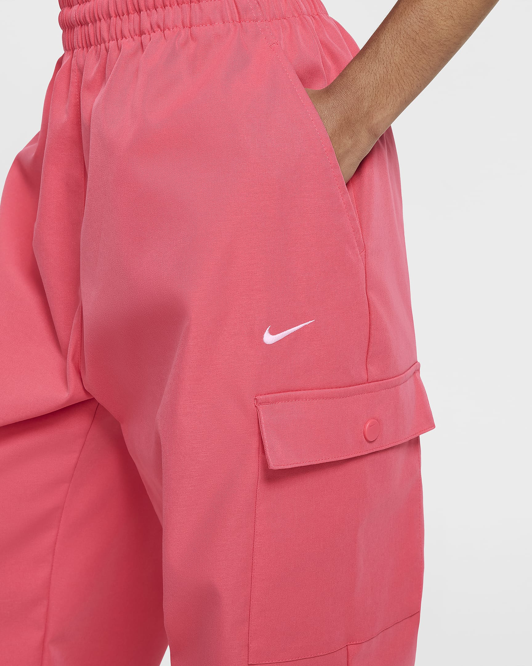 Pants cargo para niña Nike Sportswear - Rosa margarita/Blanco