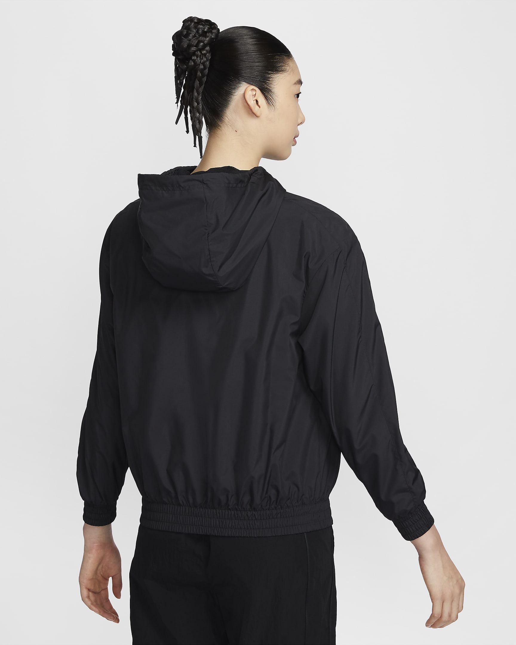 Nike Sportswear Classic Wovens Women's Loose UV Protection Hooded Jacket - Black/White