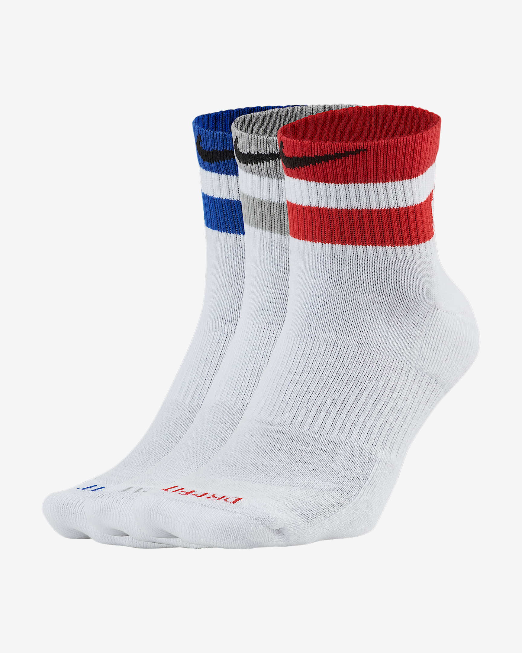 Nike Everyday Plus Cushioned Training Ankle Socks (3 Pairs) - Multi-Color