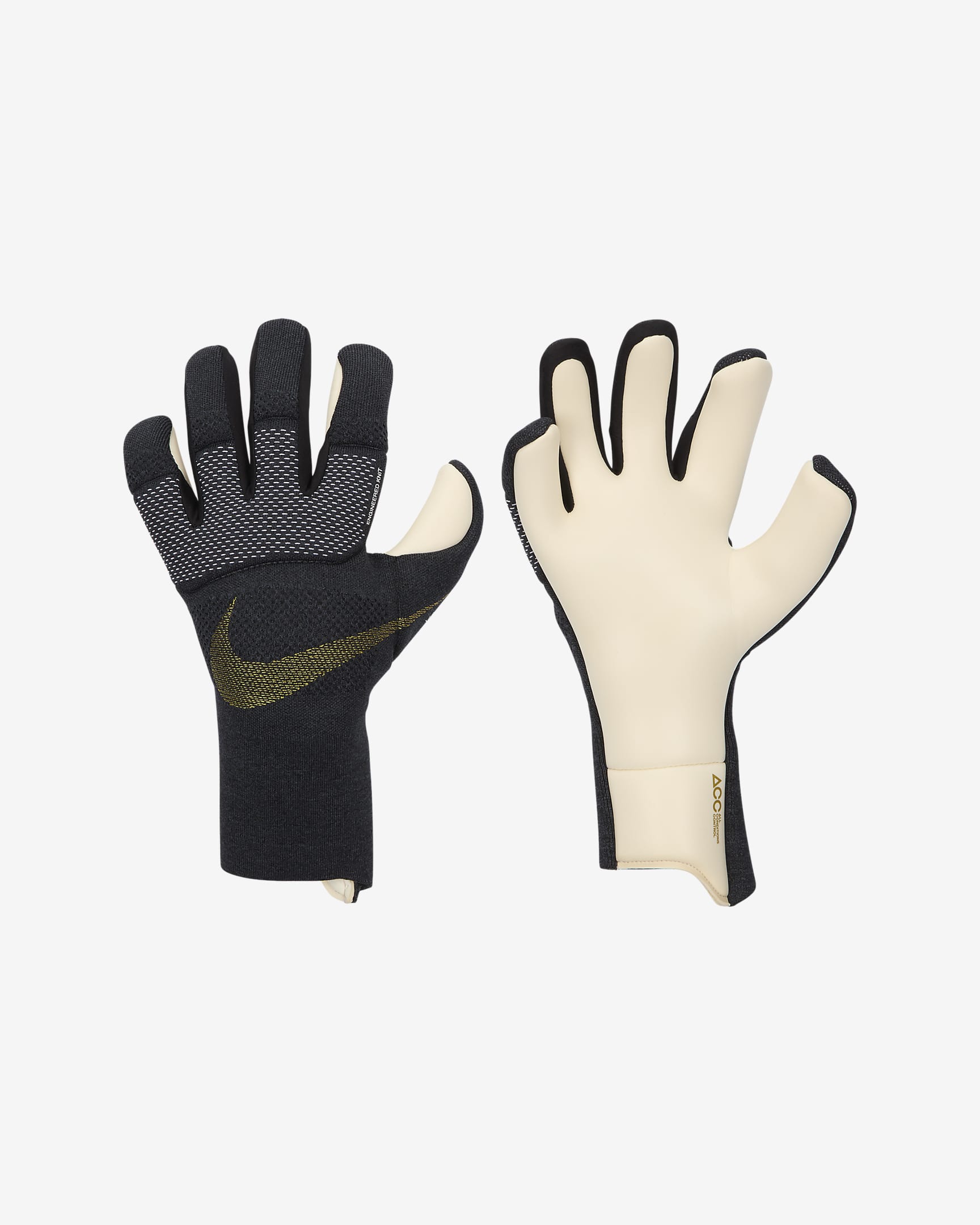 Nike Vapor Dynamic Fit Goalkeeper Gloves - Black/White/Metallic Gold Coin