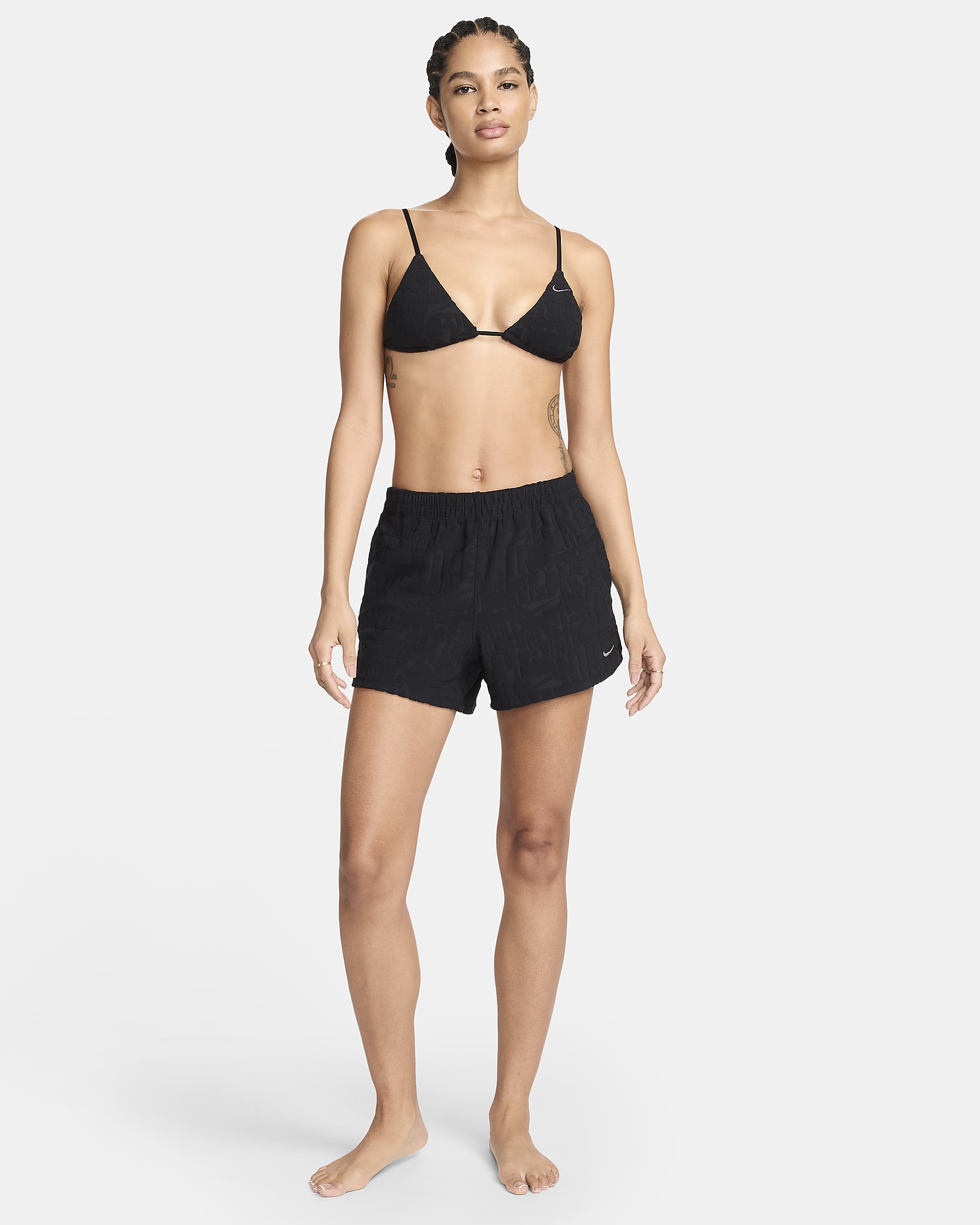 Shorts para salida de baño para mujer Nike Swim Retro Flow - Negro