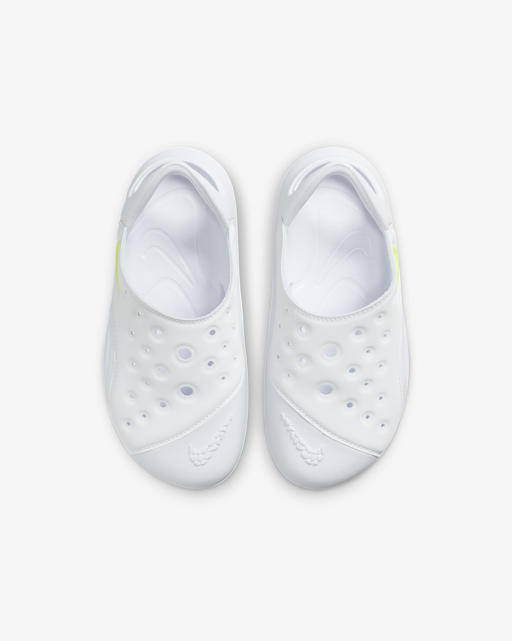 Sandalias para niños de preescolar Nike Aqua Swoosh - Blanco/Platino puro/Volt