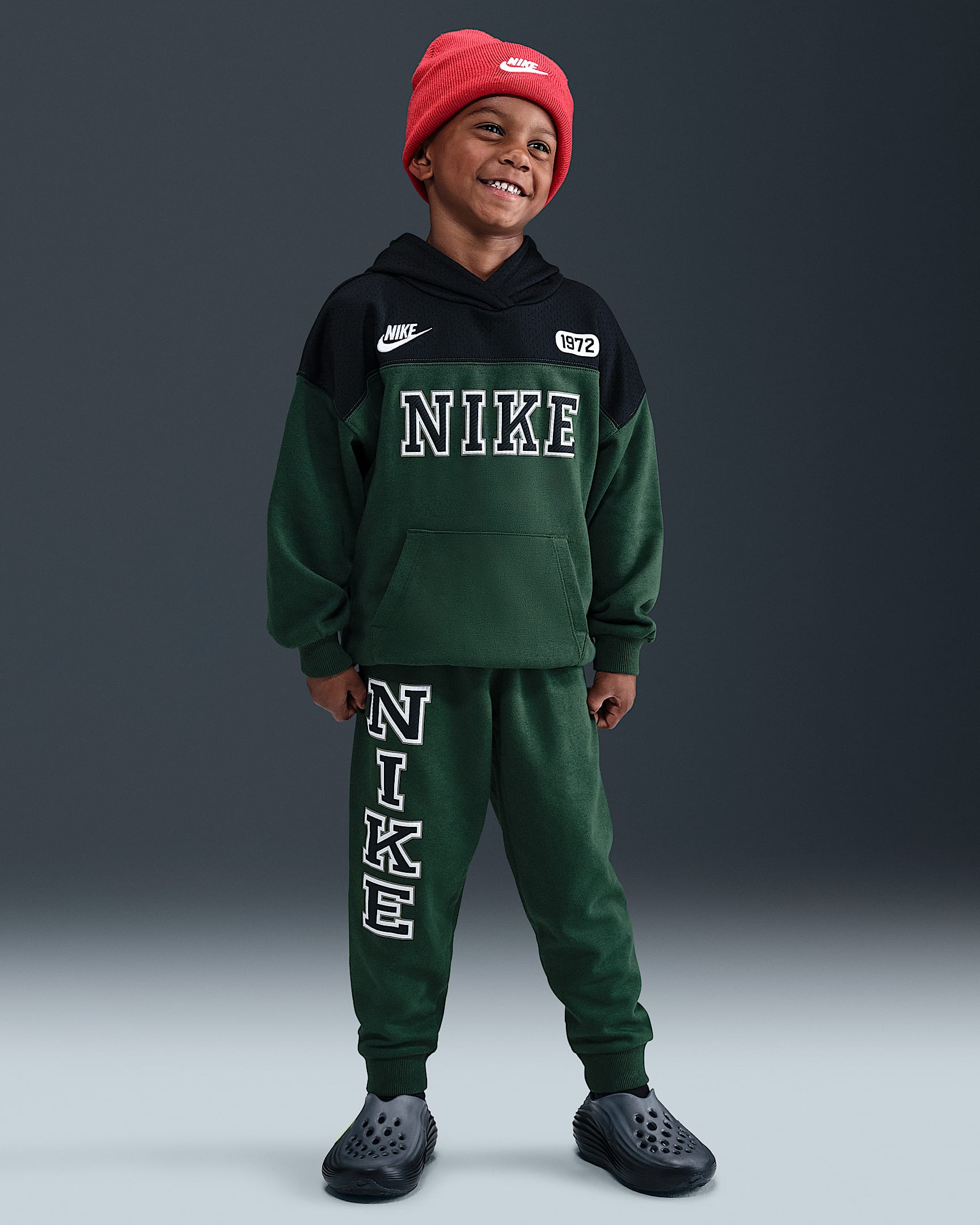 Nike Sportswear Little Kids' P.E. Blocked Pullover Hoodie and Pants Set - Fir