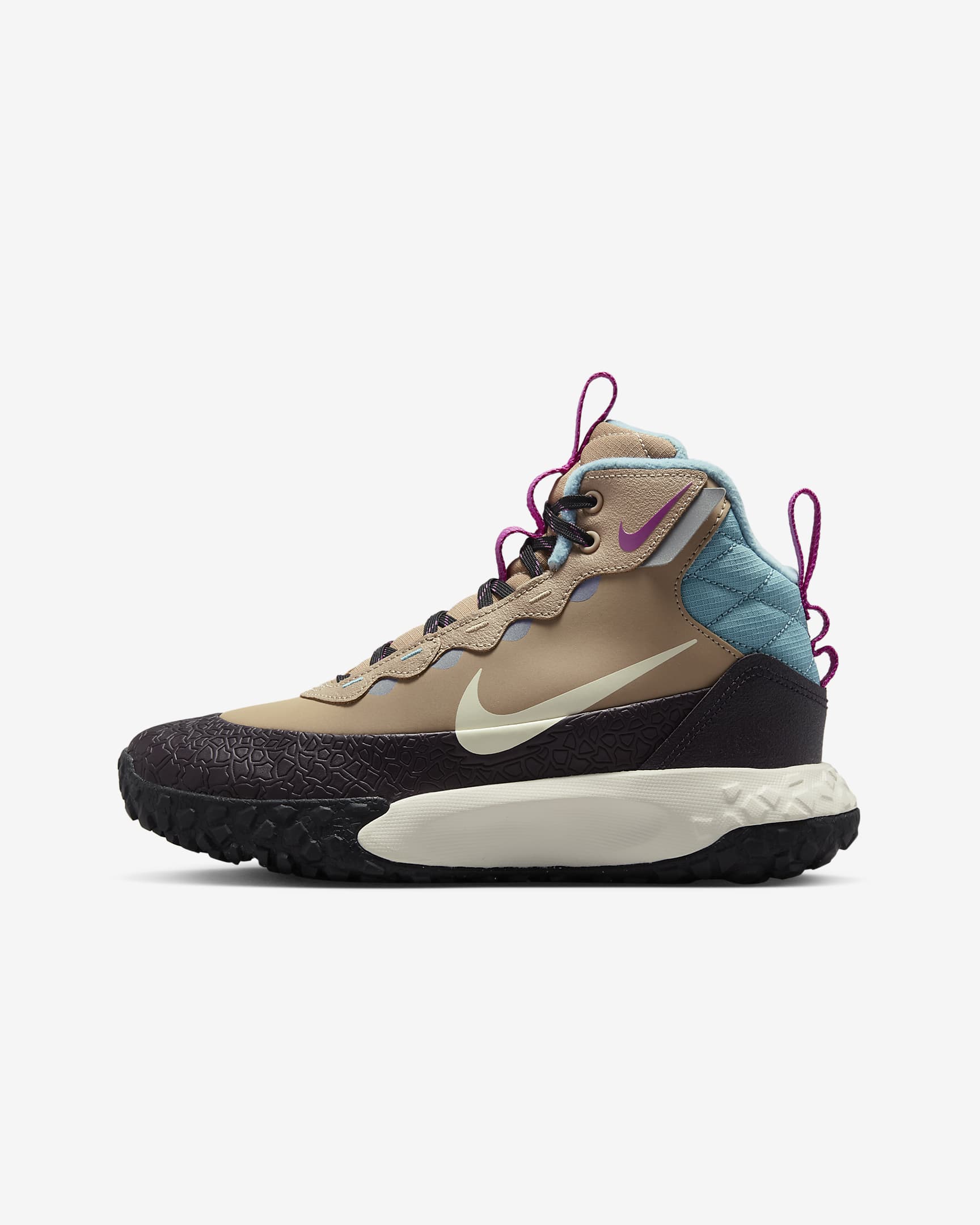 Nike Terrascout magas szárú cipő nagyobb gyerekeknek - Hemp/Burgundy Ash/Denim Turquoise/Pale Ivory