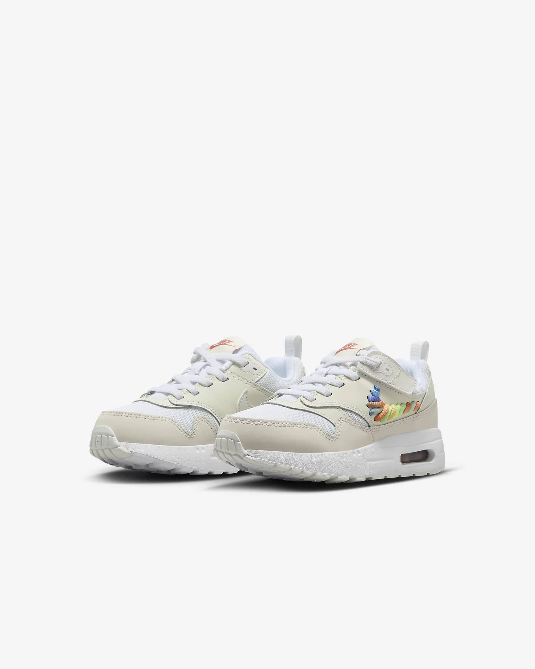 Nike Air Max 1 SE EasyOn Younger Kids' Shoes - White/Summit White/Terra Blush/Multi-Colour