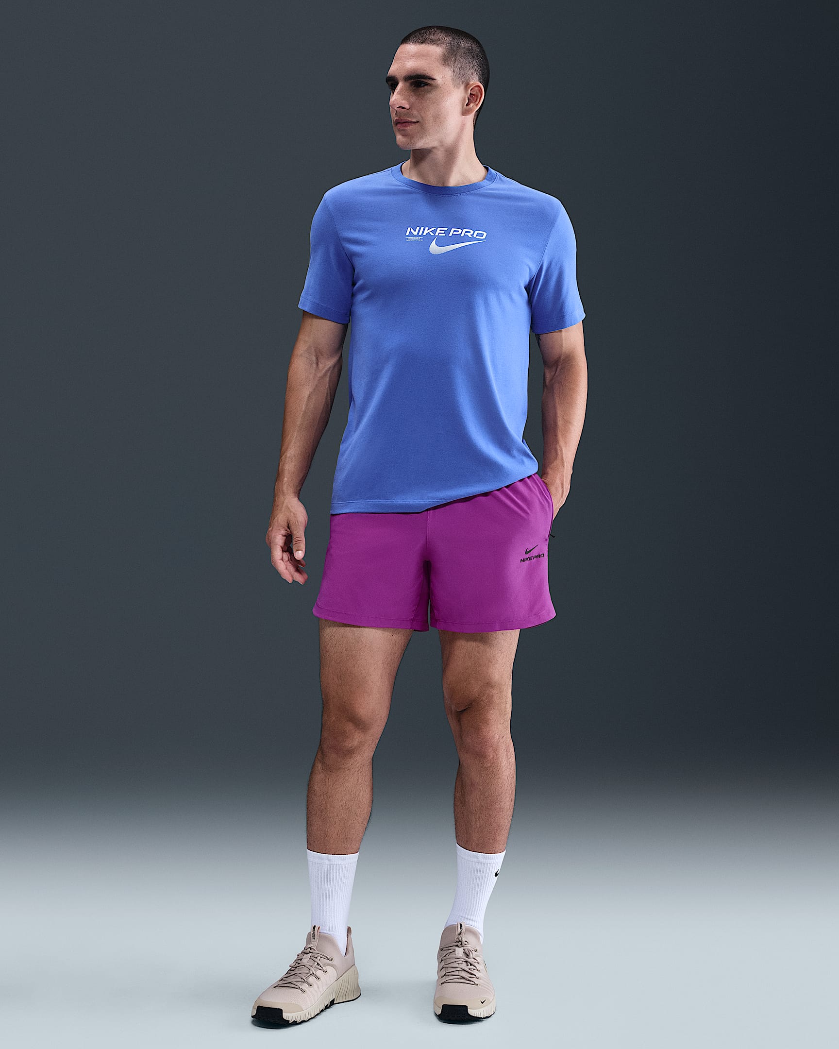 Nike Pro Training Men's Dri-FIT 6" Shorts - Vivid Purple/Black