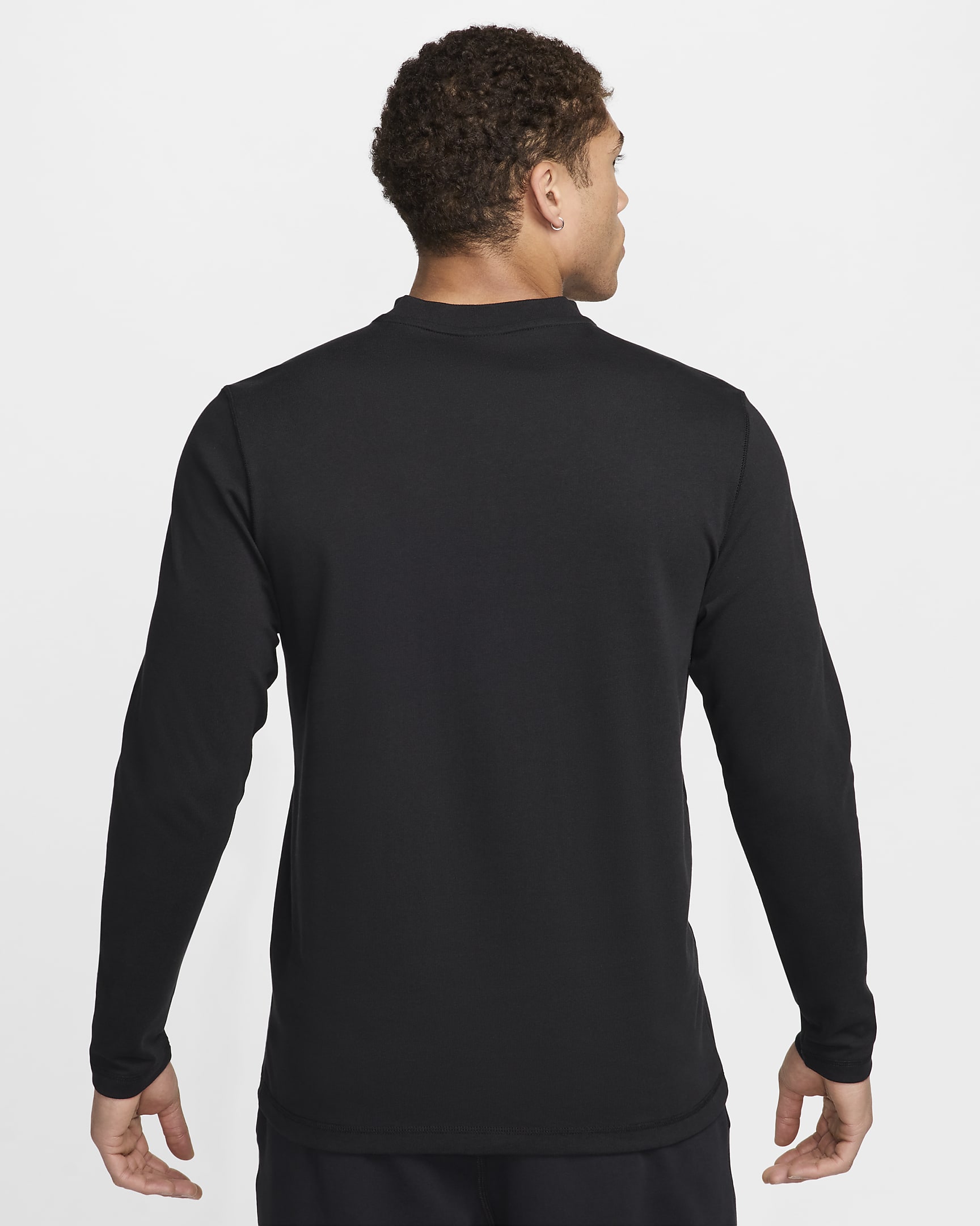 Henley de manga larga para hombre Nike Club - Negro/Negro/Blanco