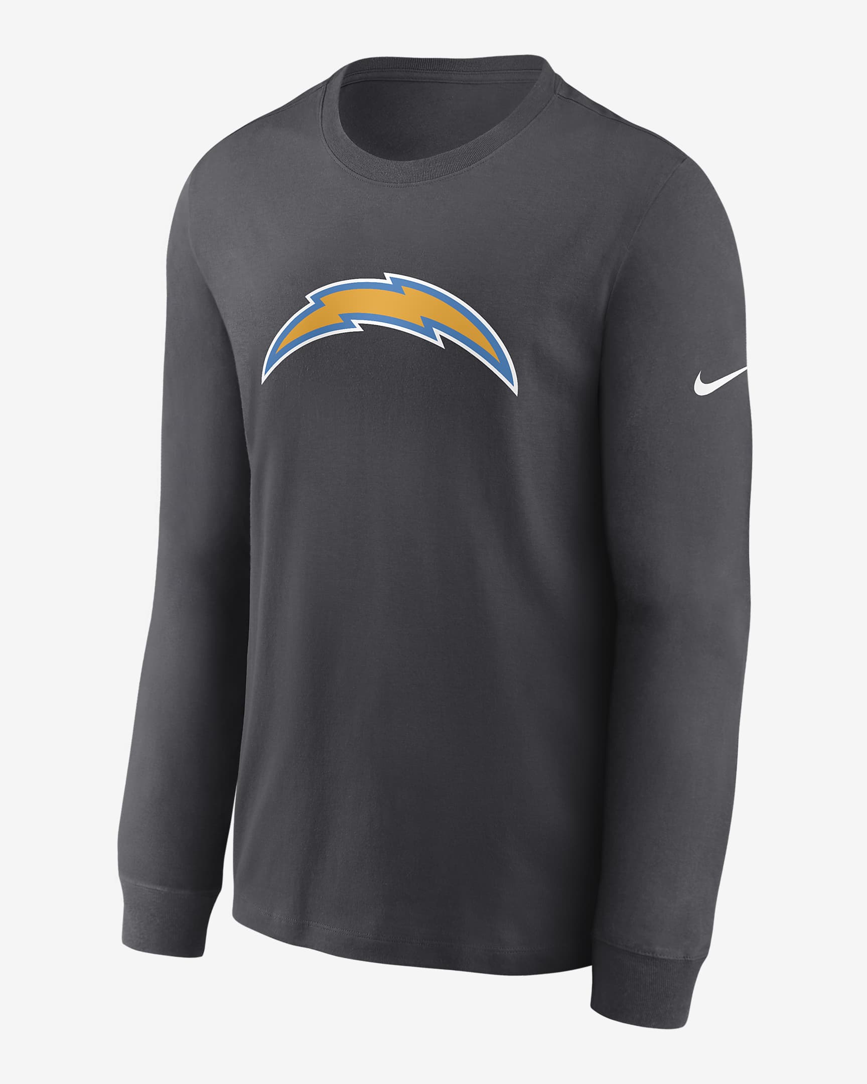 Nike Primary Logo (NFL Los Angeles Chargers) Men’s Long-Sleeve T-Shirt - Anthracite