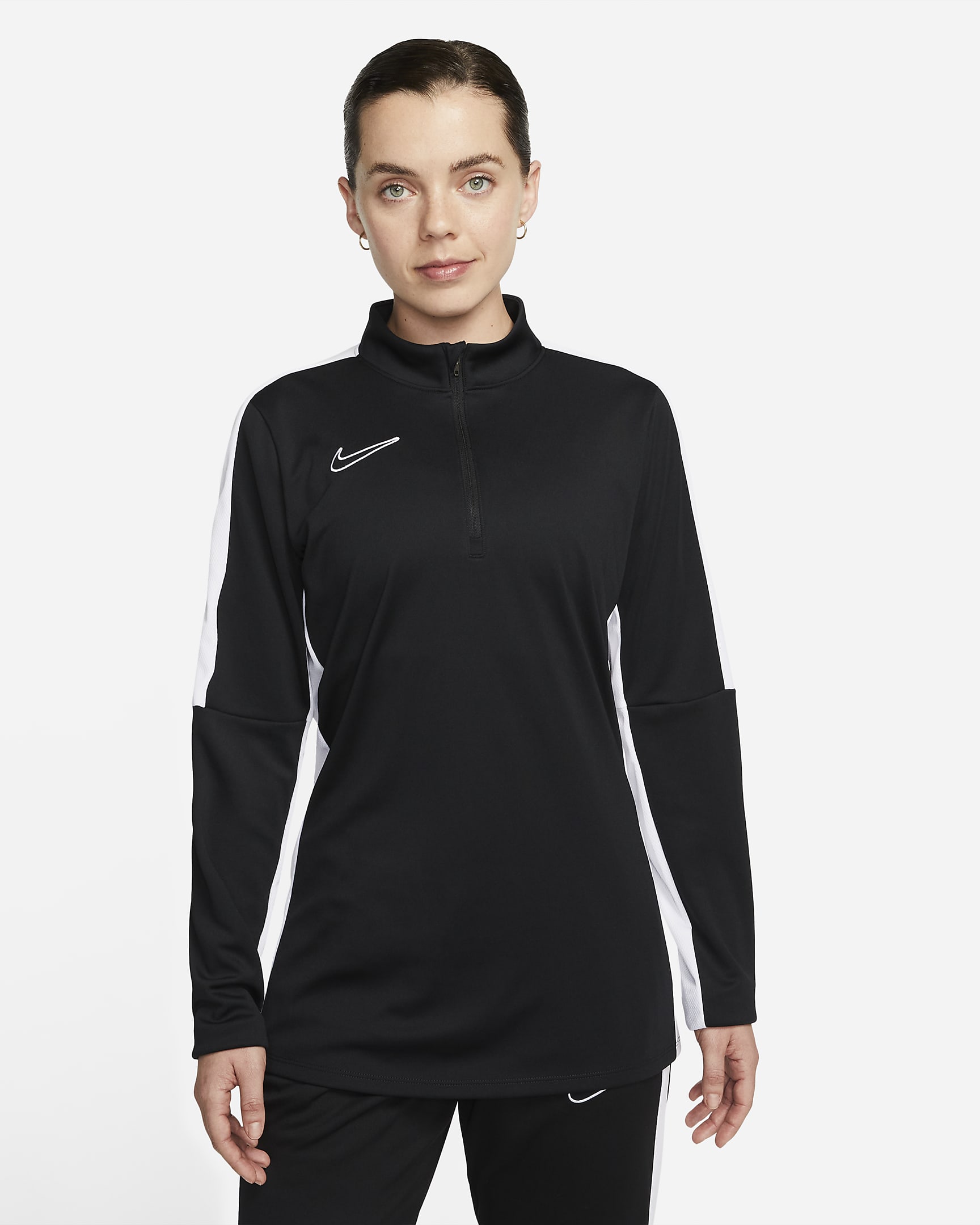 Sudadera de entrenamiento de fútbol para mujer Nike Dri-FIT Academy - Negro/Blanco/Blanco