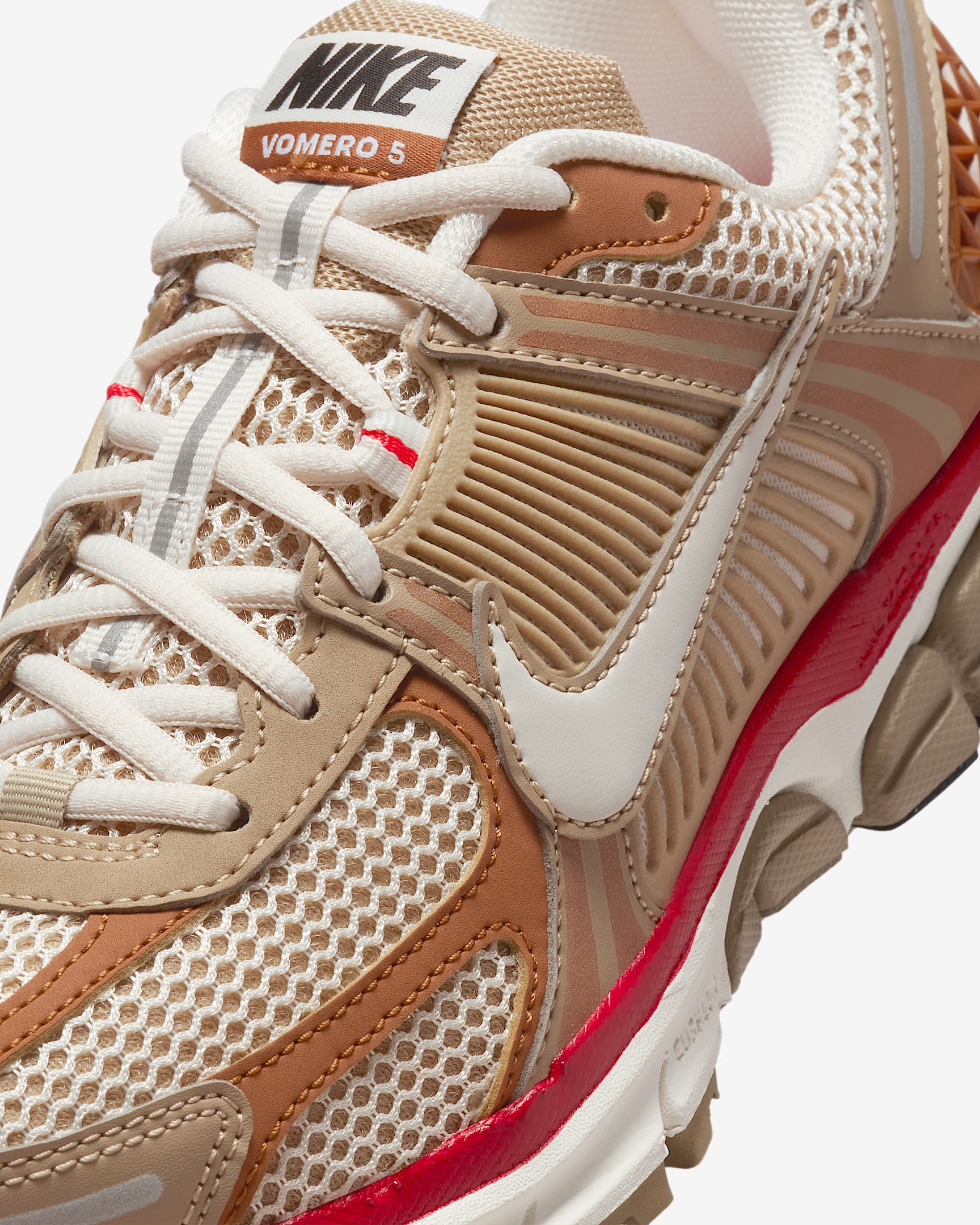 Nike Zoom Vomero 5 Women's Shoes - Khaki/Fire Red/Sail/Phantom