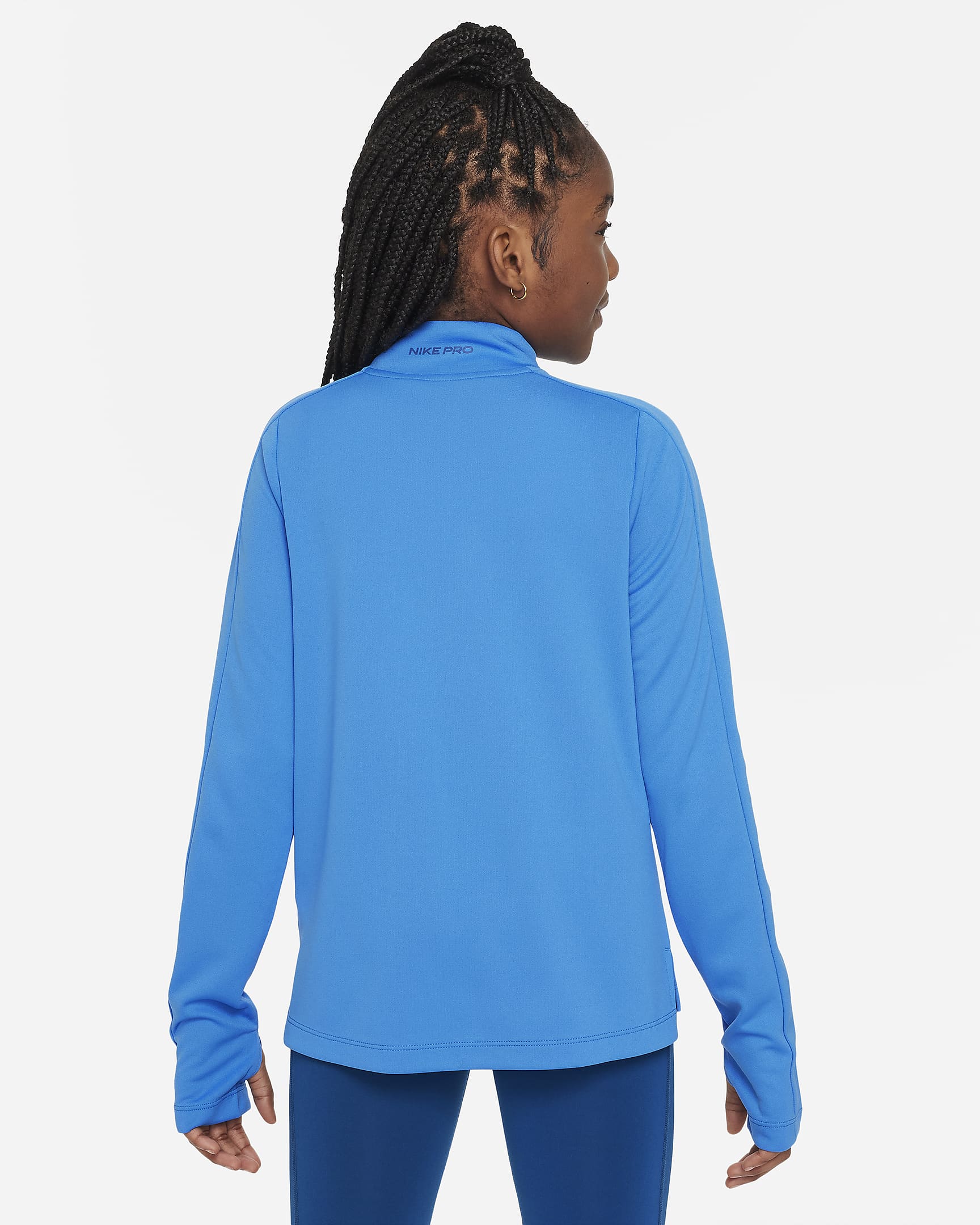 Nike Pro Girls' Dri-FIT Long-Sleeve 1/2-Zip Top. Nike LU