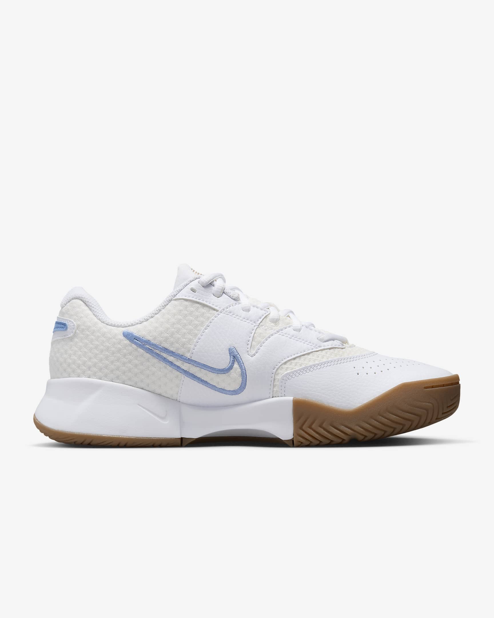 NikeCourt Lite 4 Women's Tennis Shoes - White/Sail/Gum Light Brown/Light Blue