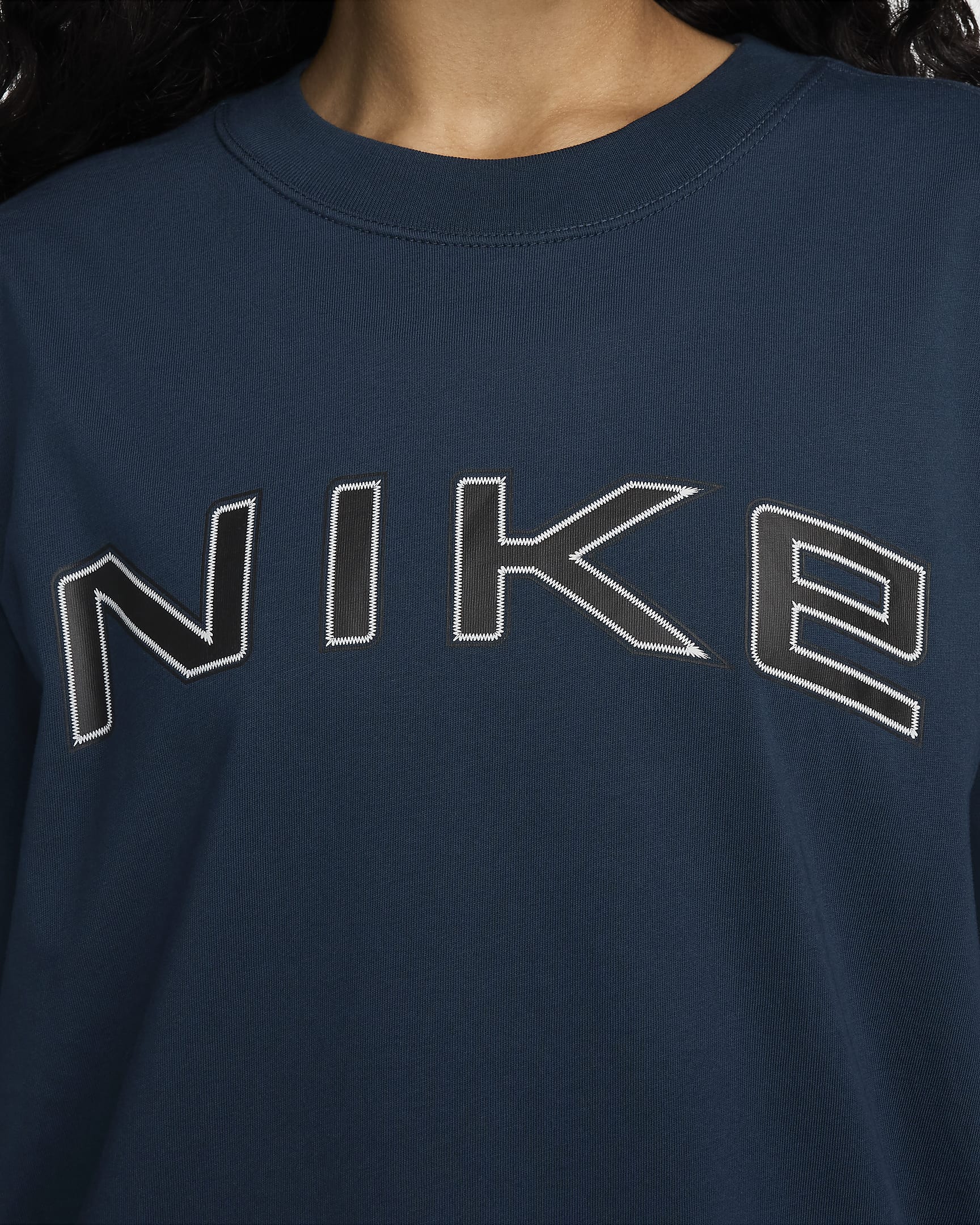 T-shirt ample à manches courtes et motif Nike Sportswear pour femme - Armory Navy