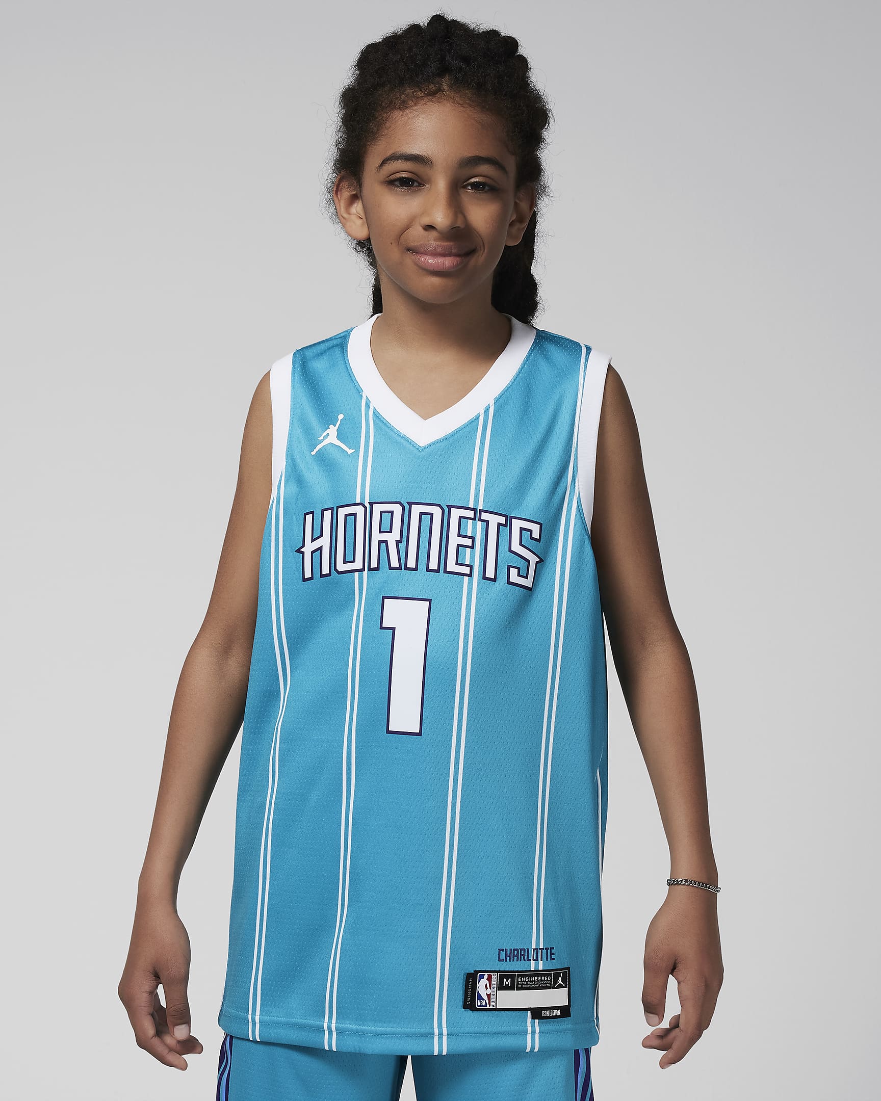 LaMelo Ball Charlotte Hornets Icon Edition Jordan Dri-FIT NBA Swingman Trikot für ältere Kinder - Rapid Teal