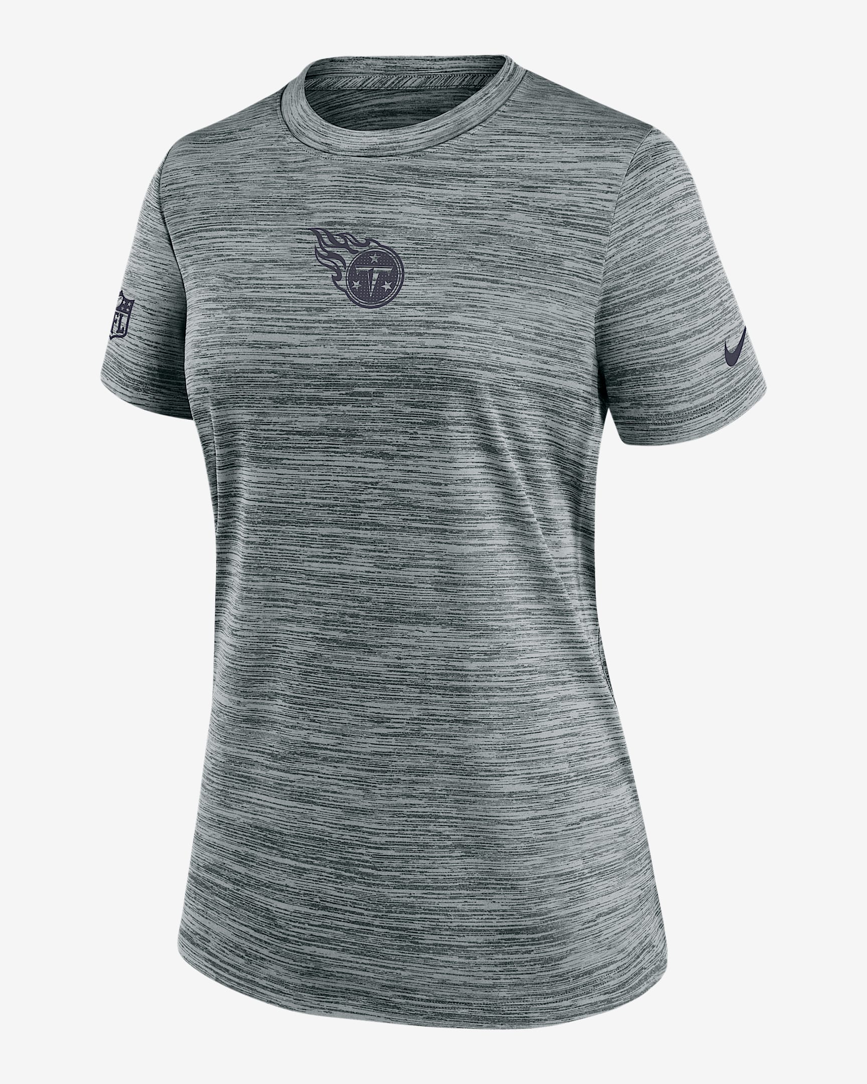 Tennessee Titans Sideline Team Issue Velocity Women's Nike Dri-FIT NFL T-Shirt - Grey Heather