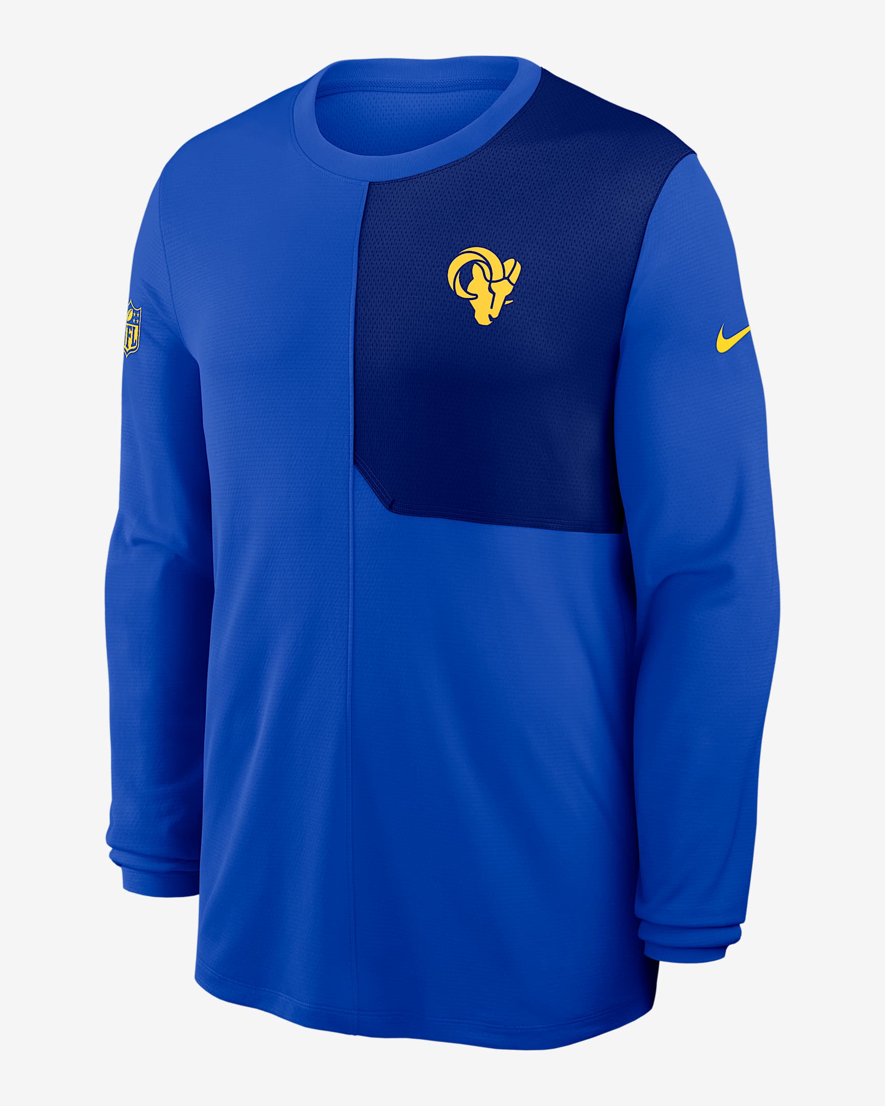 Los Angeles Rams Sideline Coach Men's Nike Dri-FIT NFL Long-Sleeve Top - Blue