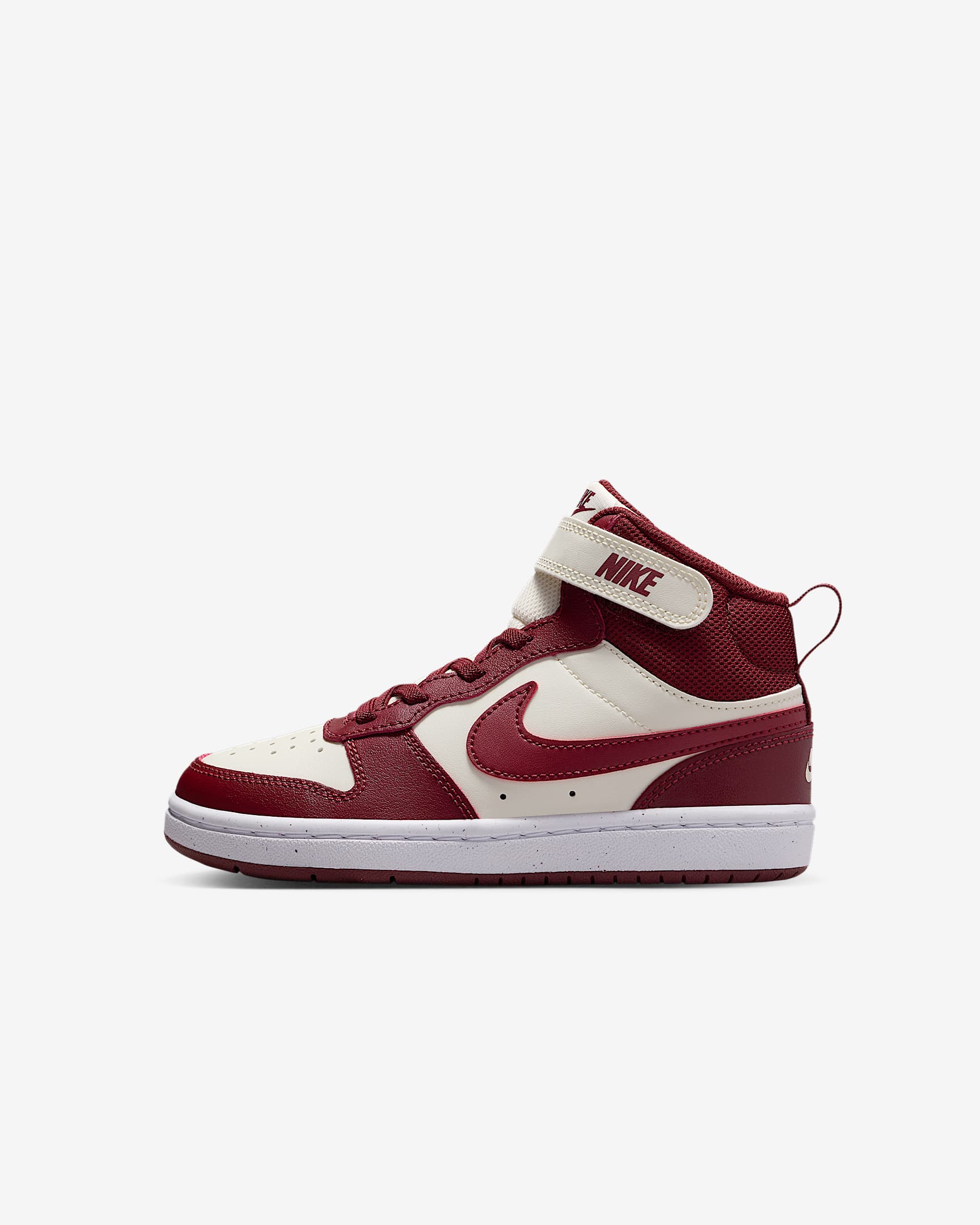 Nike Court Borough Mid 2 Little Kids' Shoes - Soft Pearl/Dark Team Red