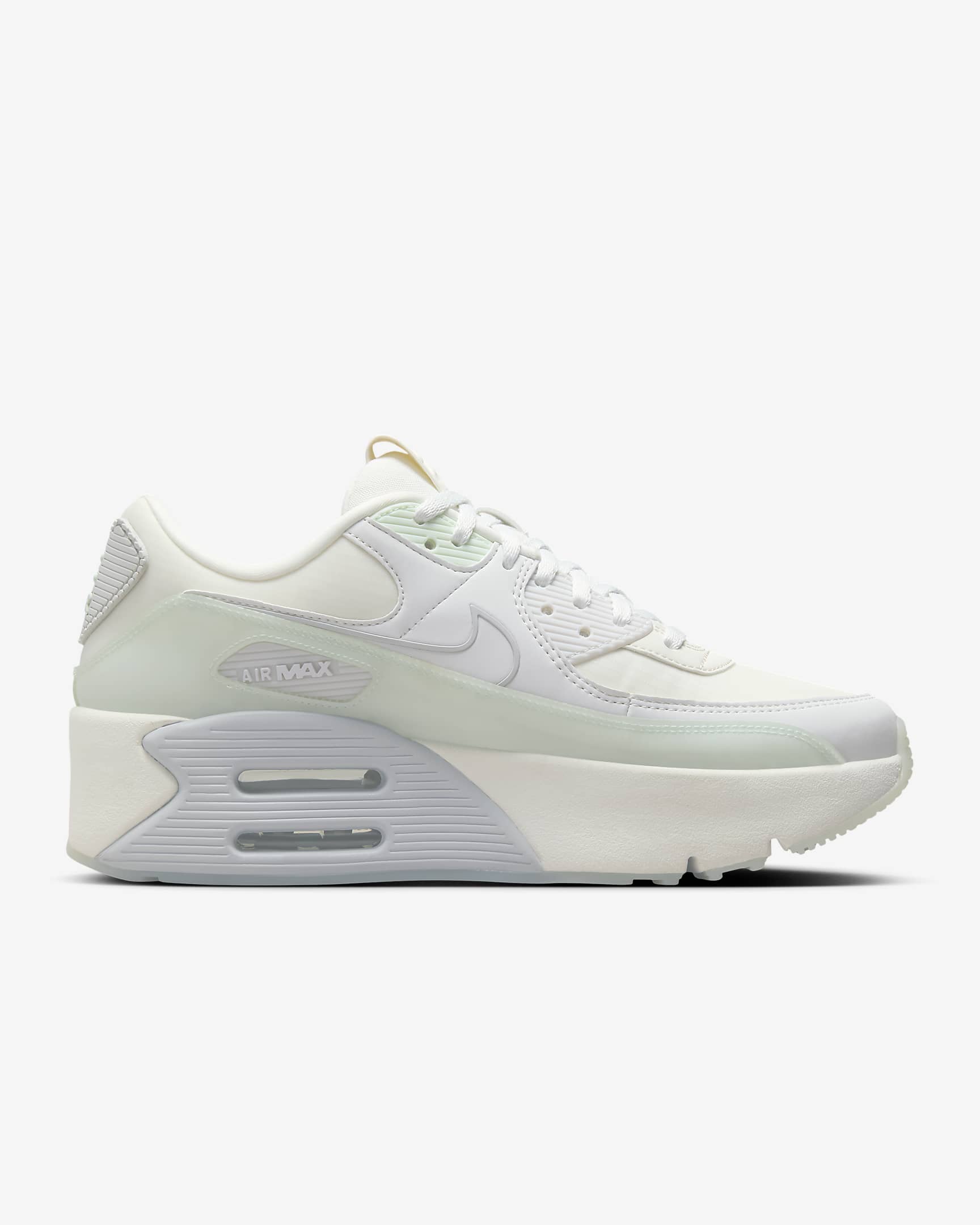 Tenis para mujer Nike Air Max 90 LV8 - Vela/Blanco cumbre/Polvo fotón/Verde ligero