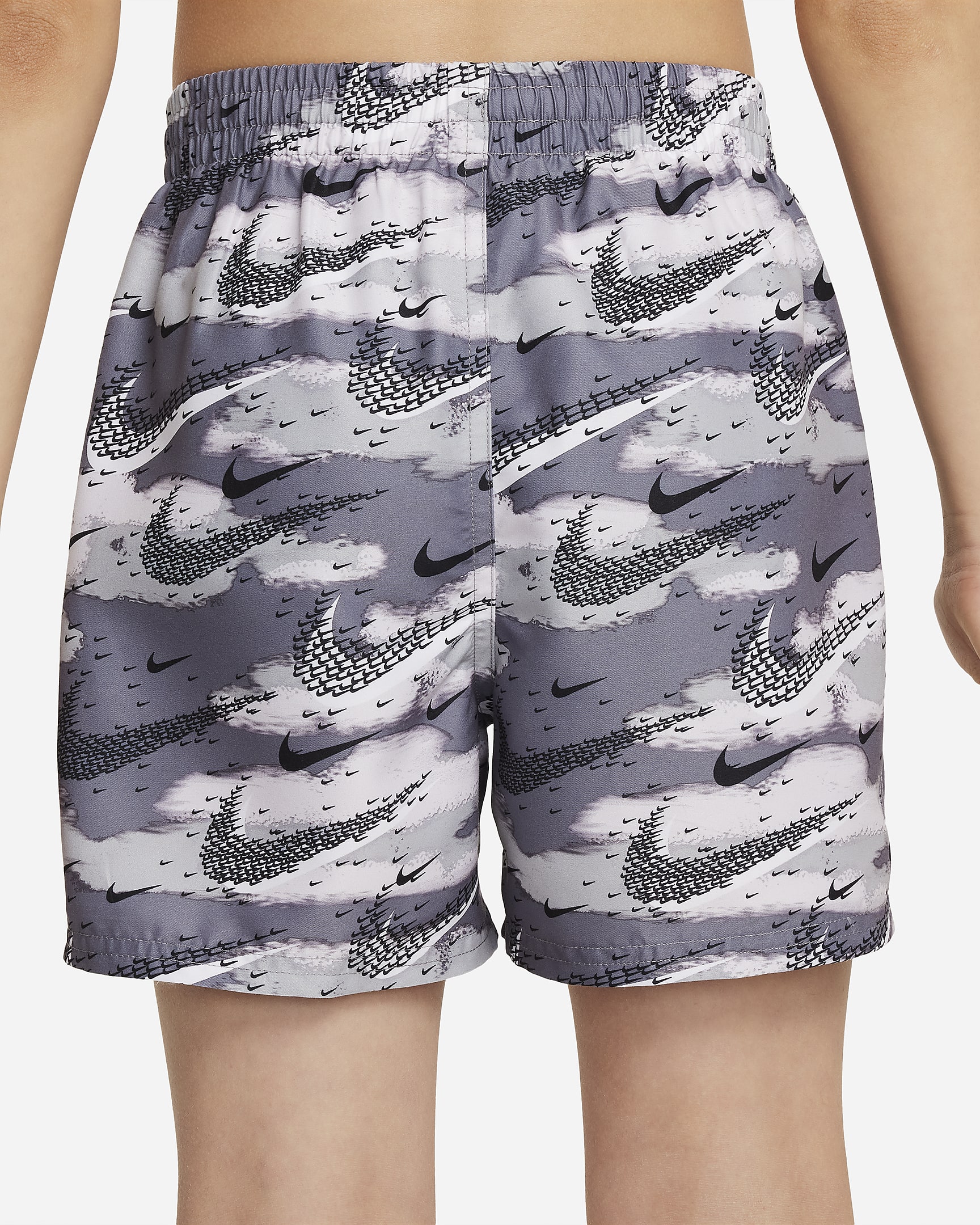 Nike Swim Flock Big Kids' (Boys') 4" Volley Shorts - Smoke Grey