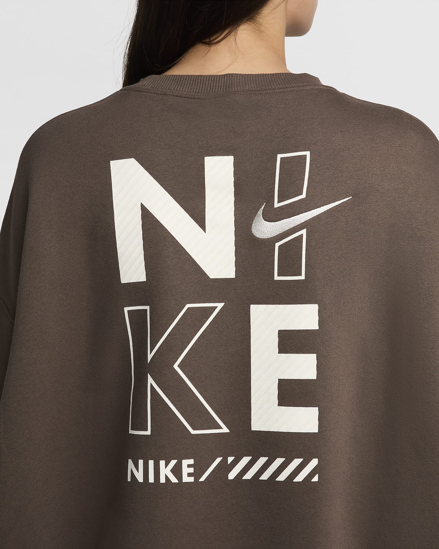 Nike Sportswear extragroßes Fleece-Sweatshirt mit Rundhalsausschnitt für Damen - Ironstone