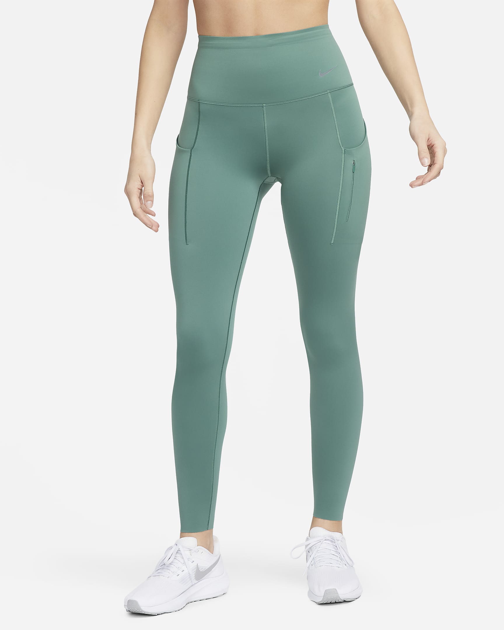 Leggings de tiro alto de 7/8 de sujeción firme con bolsillos para mujer Nike Go - De costa a costa/Negro