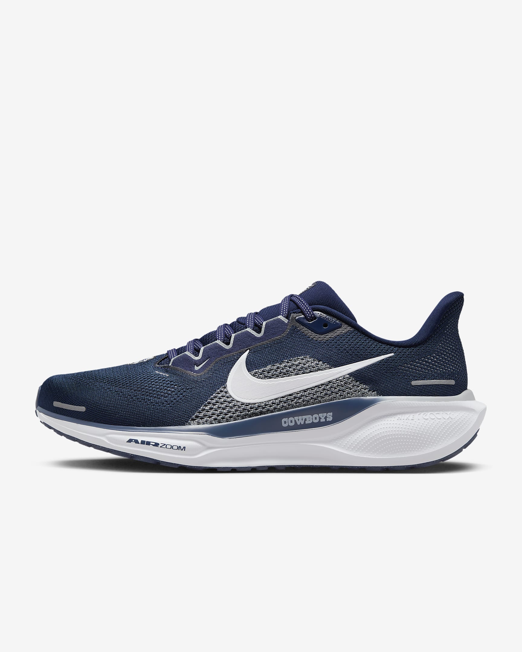 Tenis de correr en pavimento para hombre Nike Pegasus 41 NFL Dallas Cowboys - Azul marino universitario/Blanco/Gris lobo/Blanco