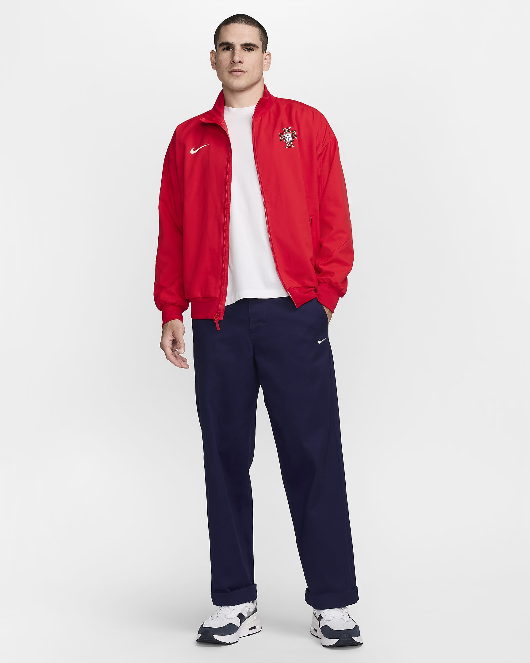 Portugal Strike Nike Dri-FIT Fußballjacke für Herren - University Red/Sail