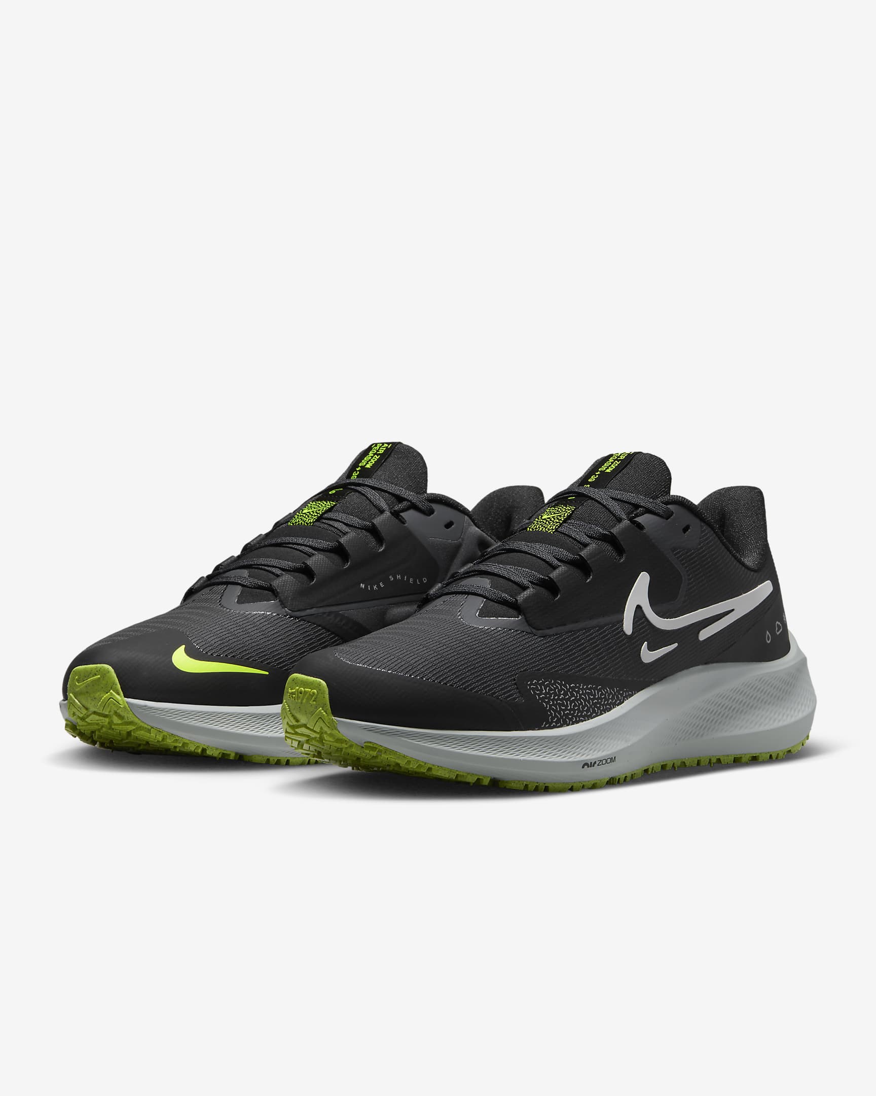 Nike Pegasus 39 Shield Women's Weatherised Road Running Shoes - Black/Dark Smoke Grey/Volt/White