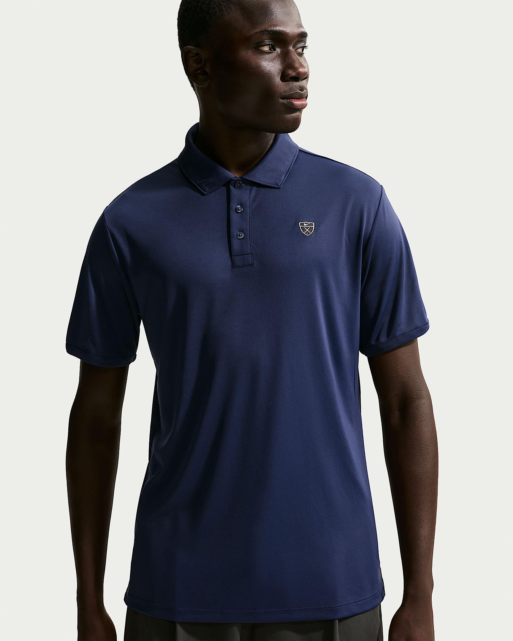 Nike Par Men's Dri-FIT Chest Logo Golf Polo - College Navy/White