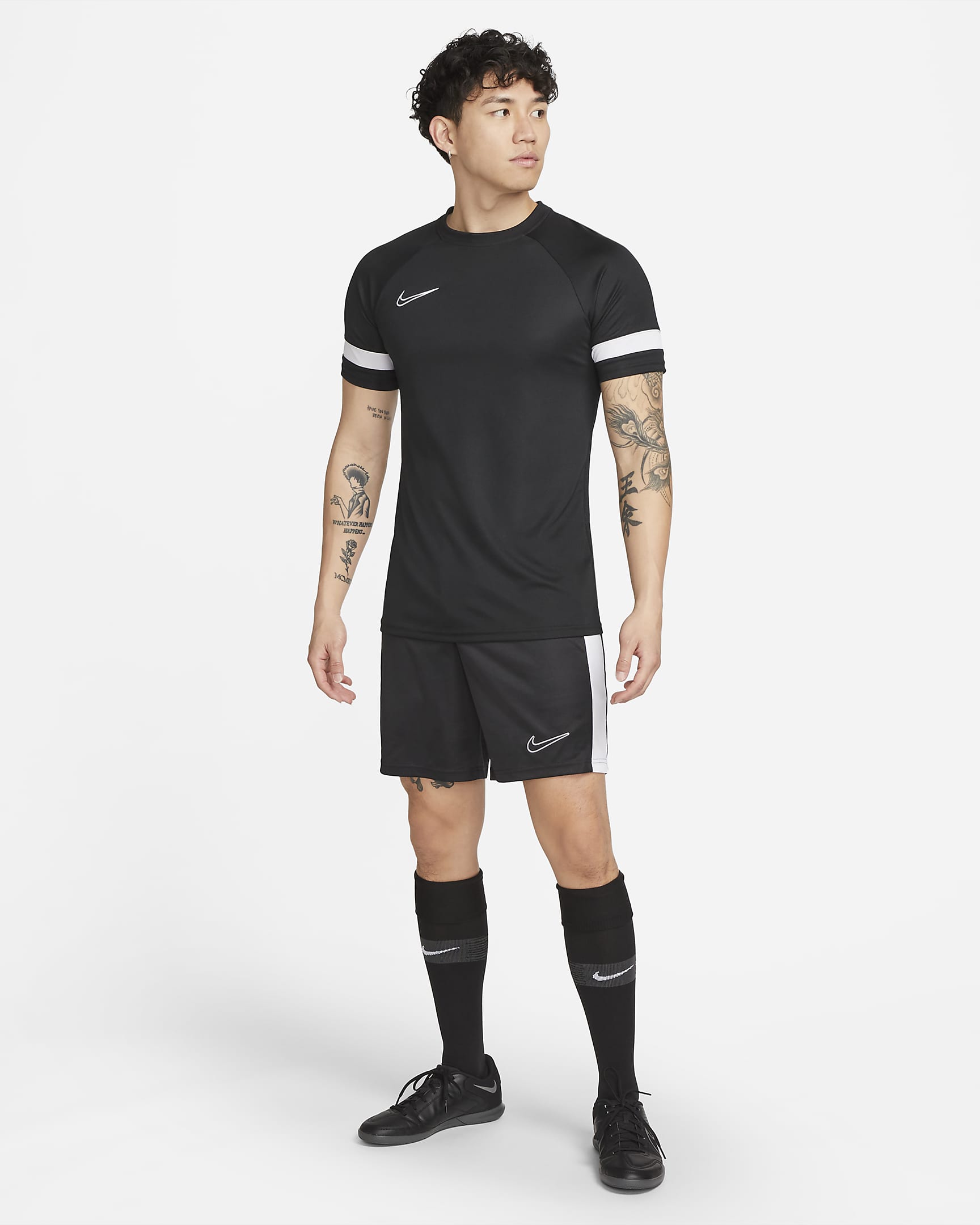 กางเกงฟุตบอลขาสั้นผู้ชาย Nike Dri-FIT Academy - ดำ/ขาว/ดำ/ขาว