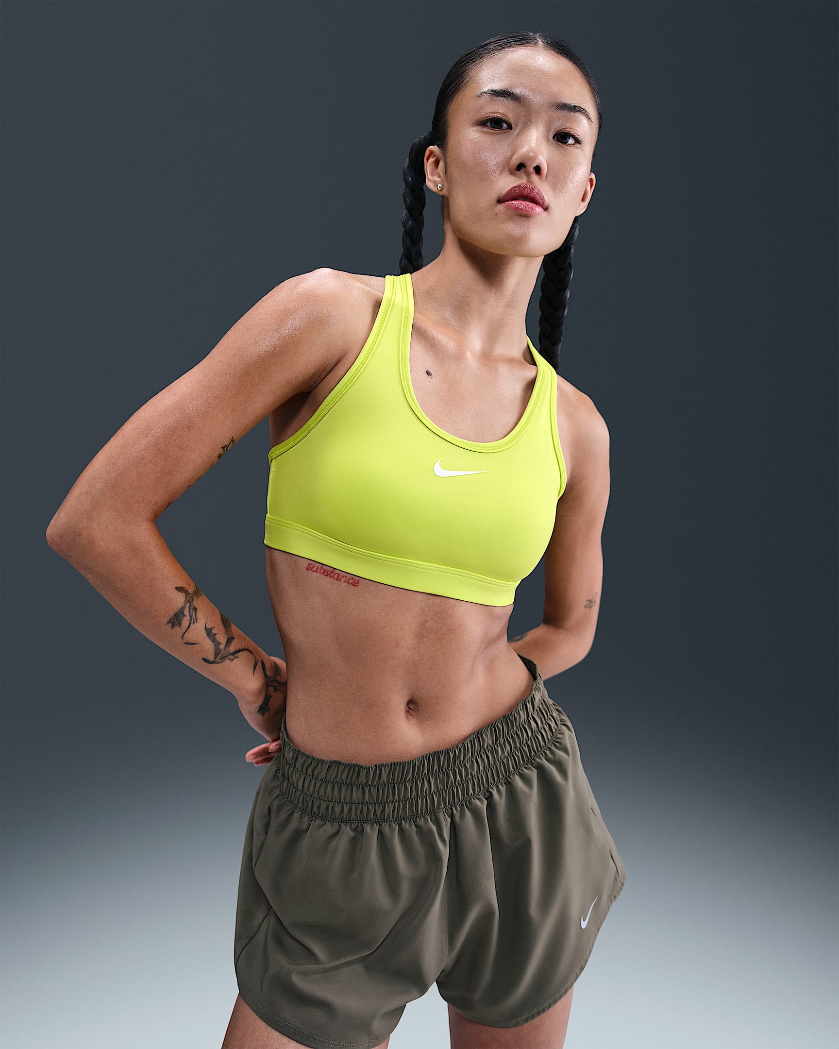 Nike Swoosh Medium-Support Women's Padded Sports Bra - Cyber/White