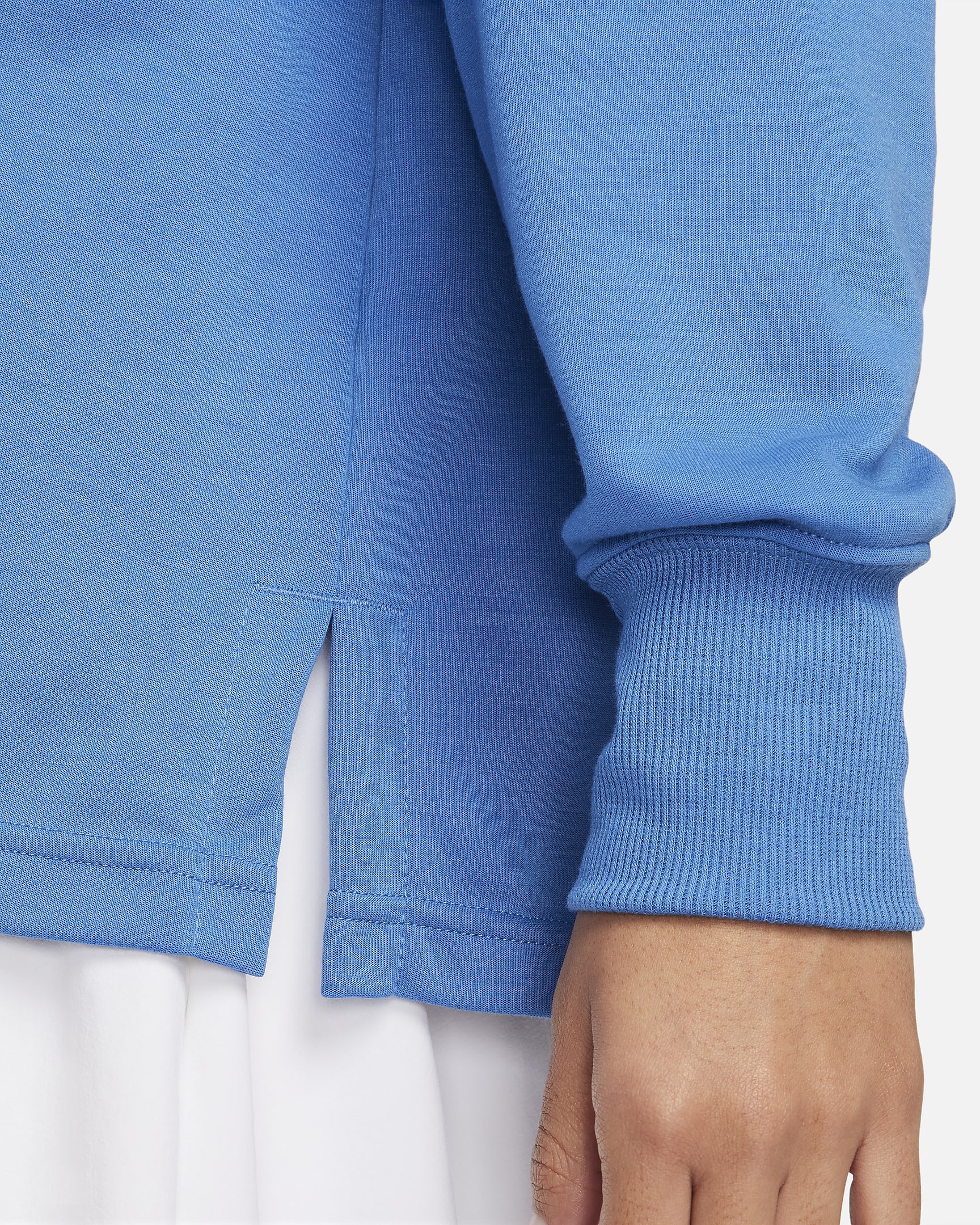 Nike Sportswear Essential Women's Oversized Long-Sleeve Polo - Star Blue/White