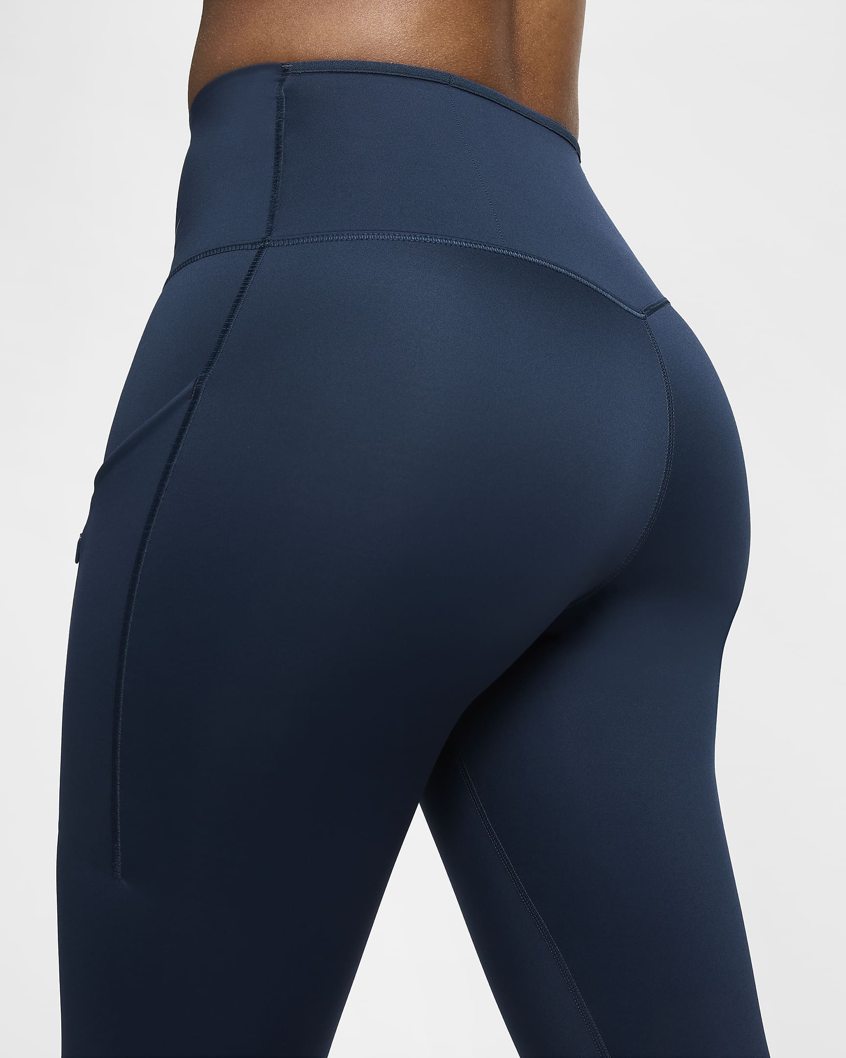 Nike Go 7/8-Leggings mit Taschen, starkem Halt und hohem Bund für Damen - Armory Navy/Schwarz