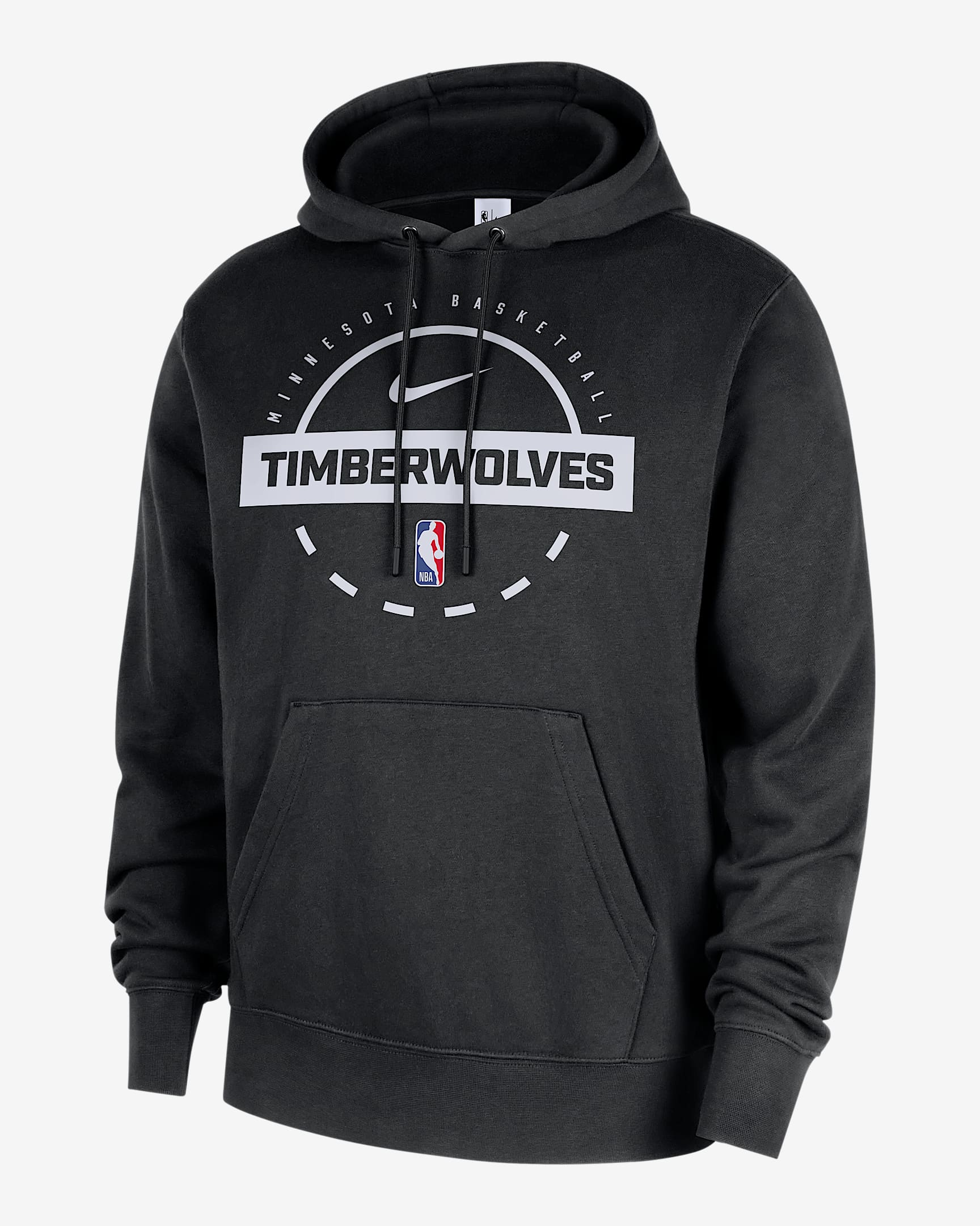 Minnesota Timberwolves Club Men's Nike NBA Practice Pullover Hoodie - Black/White
