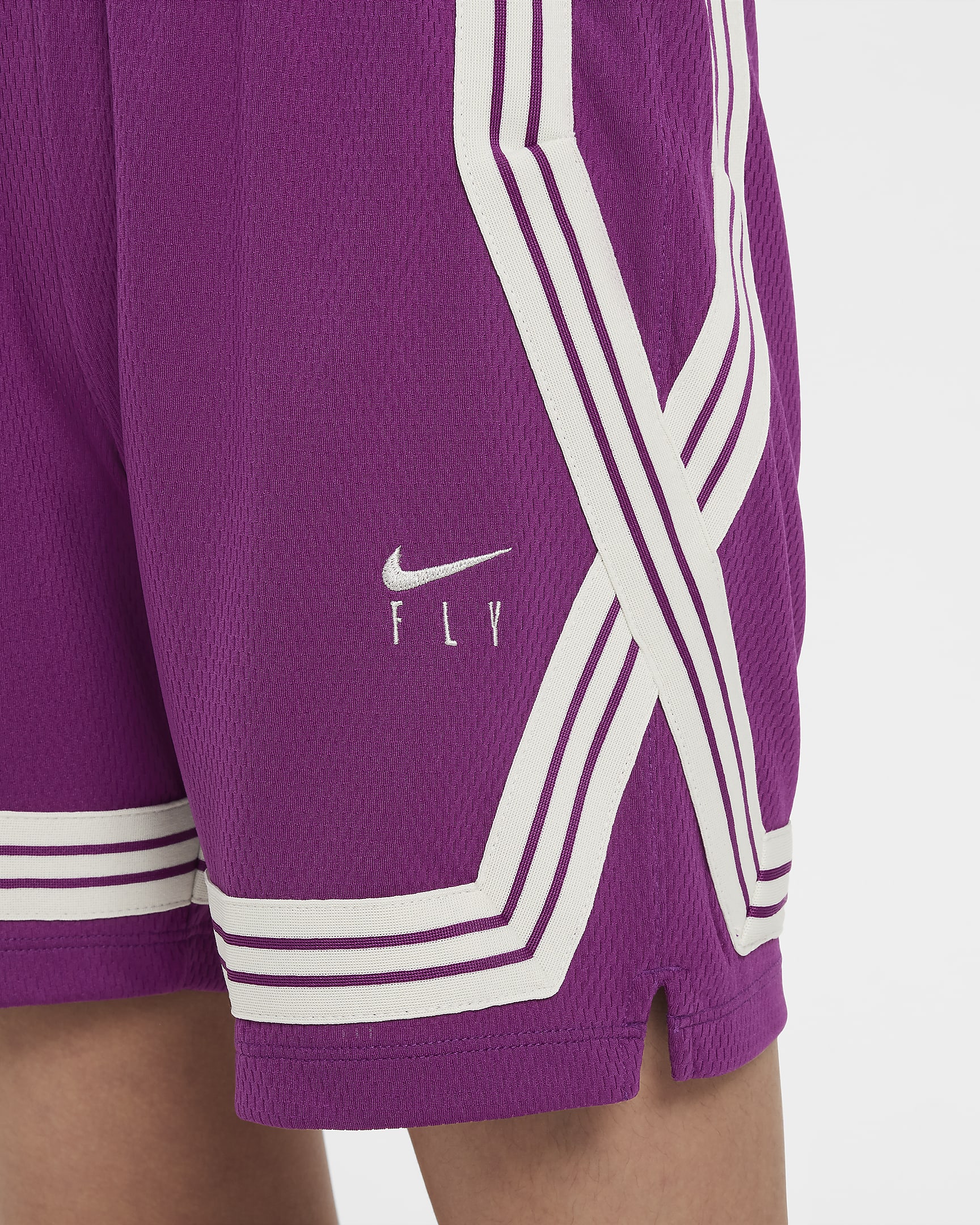 Shorts de básquetbol para niña talla grande Nike Fly Crossover - Violeta viotech/Hueso claro/Hueso claro