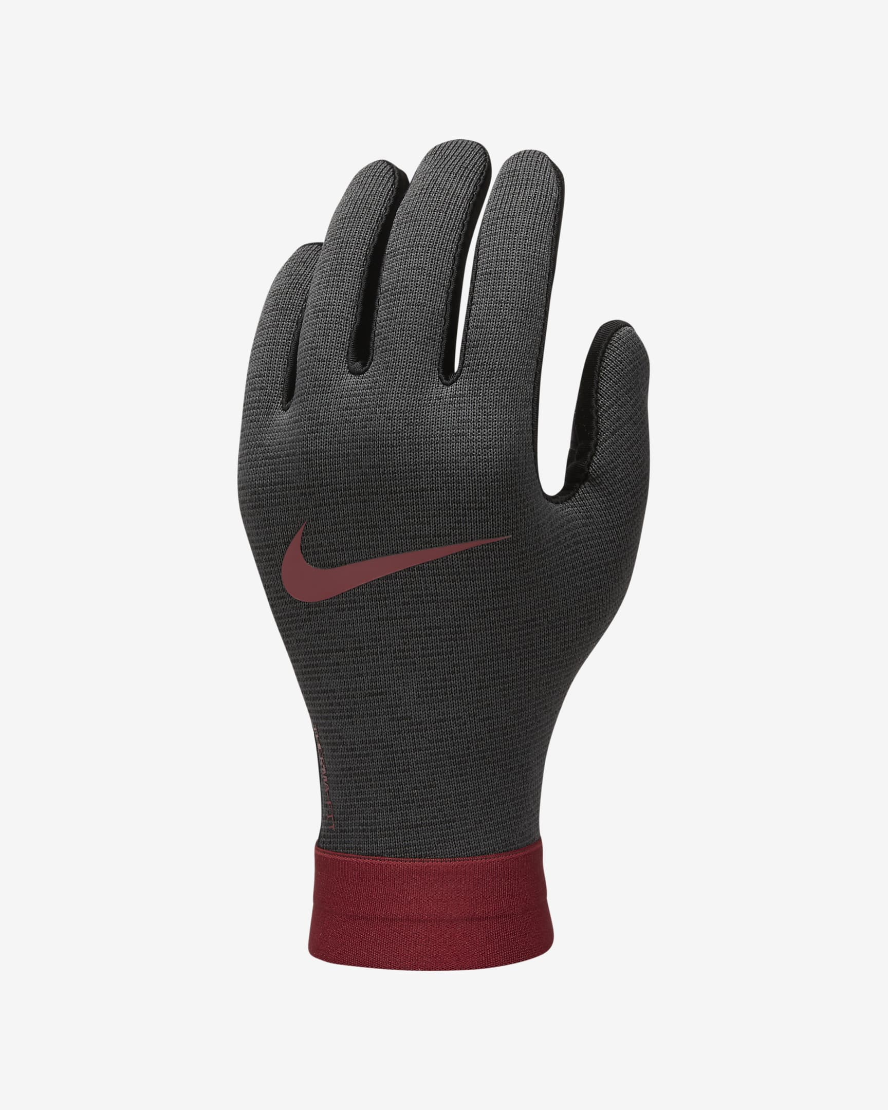 Liverpool F.C. Academy Kids' Nike Therma-FIT Football Gloves - Black/Dark Smoke Grey/Team Red