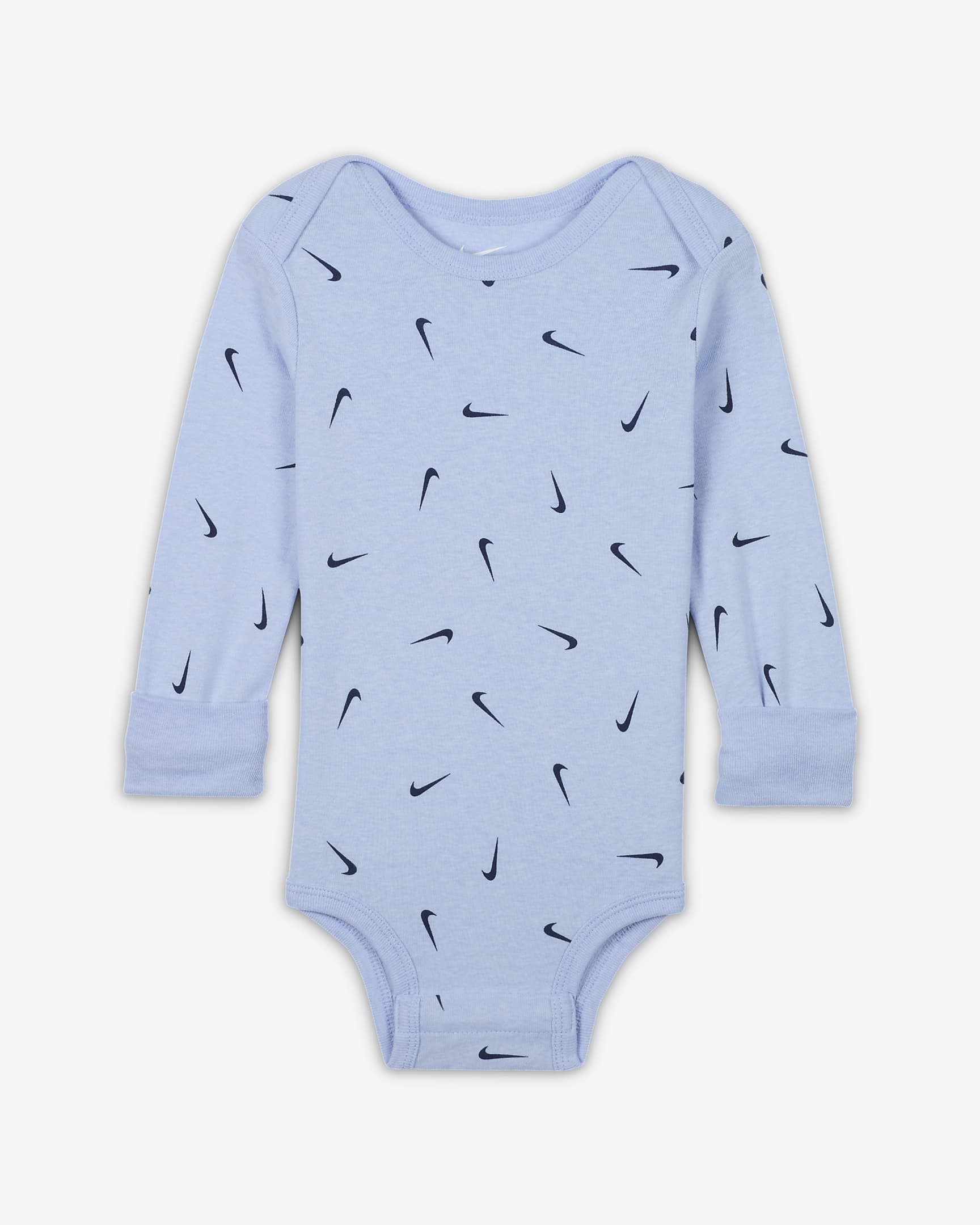 Nike Baby Essentials Baby (12-24M) Long Sleeve Bodysuits (3 Pack) - Multi-Color/Cobalt Bliss